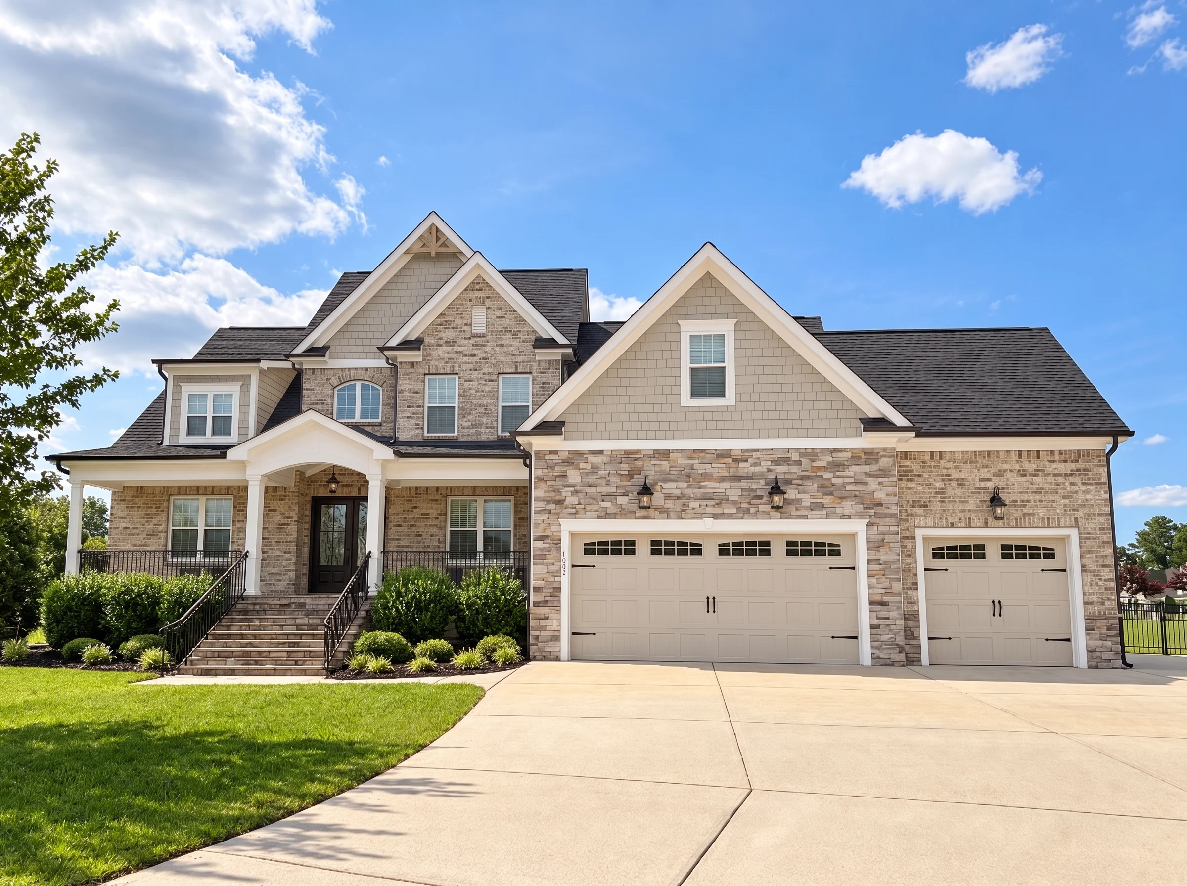 Plan  18-1473 – The Hayes Manor |  New American – 4-Bed, 4-Bath, 4,340 SF - Natural Brick, AI-generated exterior concept