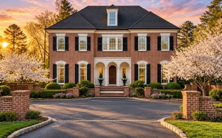 Plan  12-2075 - Dogwood Valley Estate  | Georgian Colonial - 4-Bed, 5-Bath, 7,362 SF