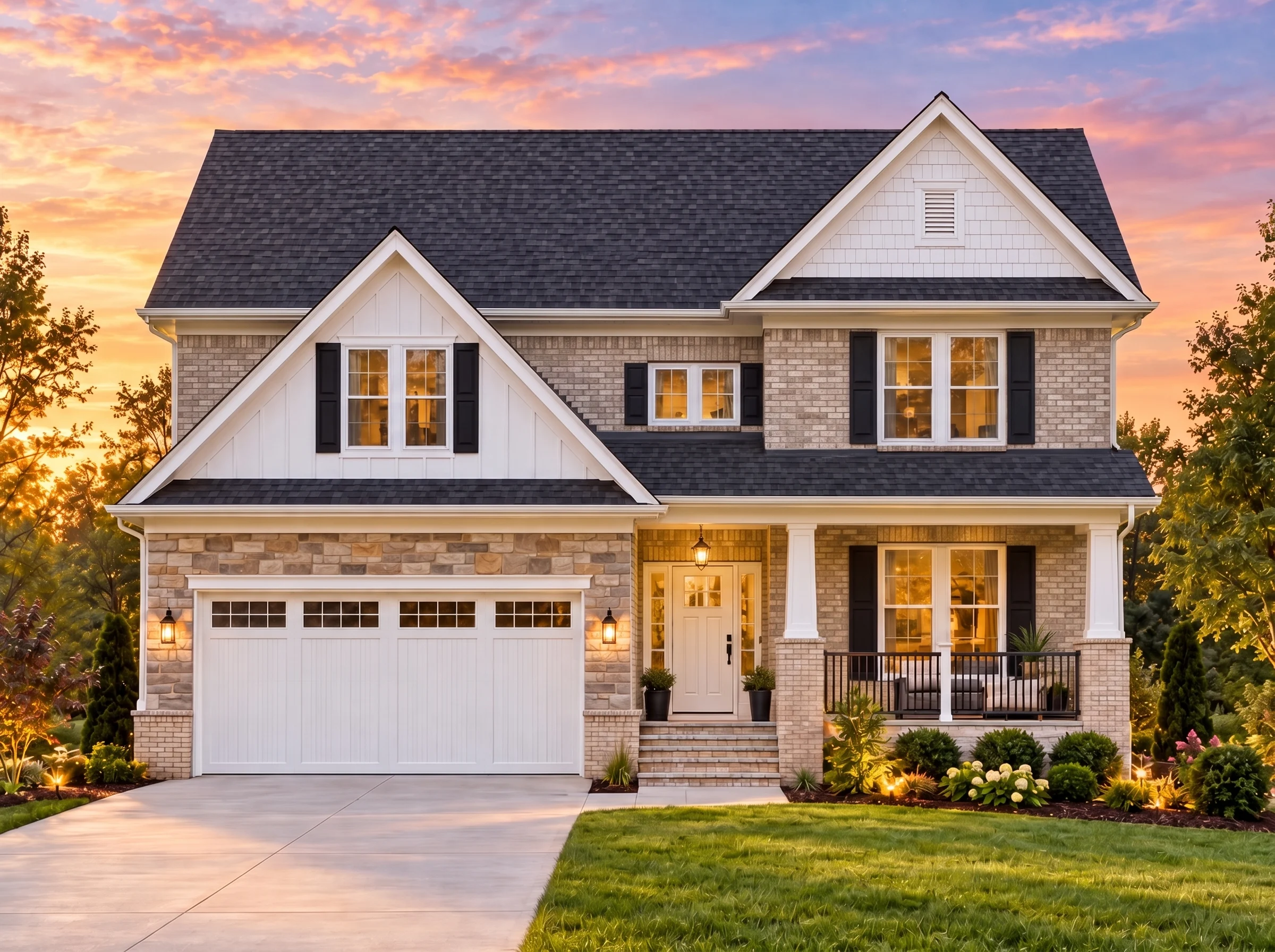 Plan  9-1335B – Savannah Estate |  Traditional Craftsman – 4-Bed, 3.5-Bath, 2,747 SF - Natural Brick, AI-generated exterior concept
