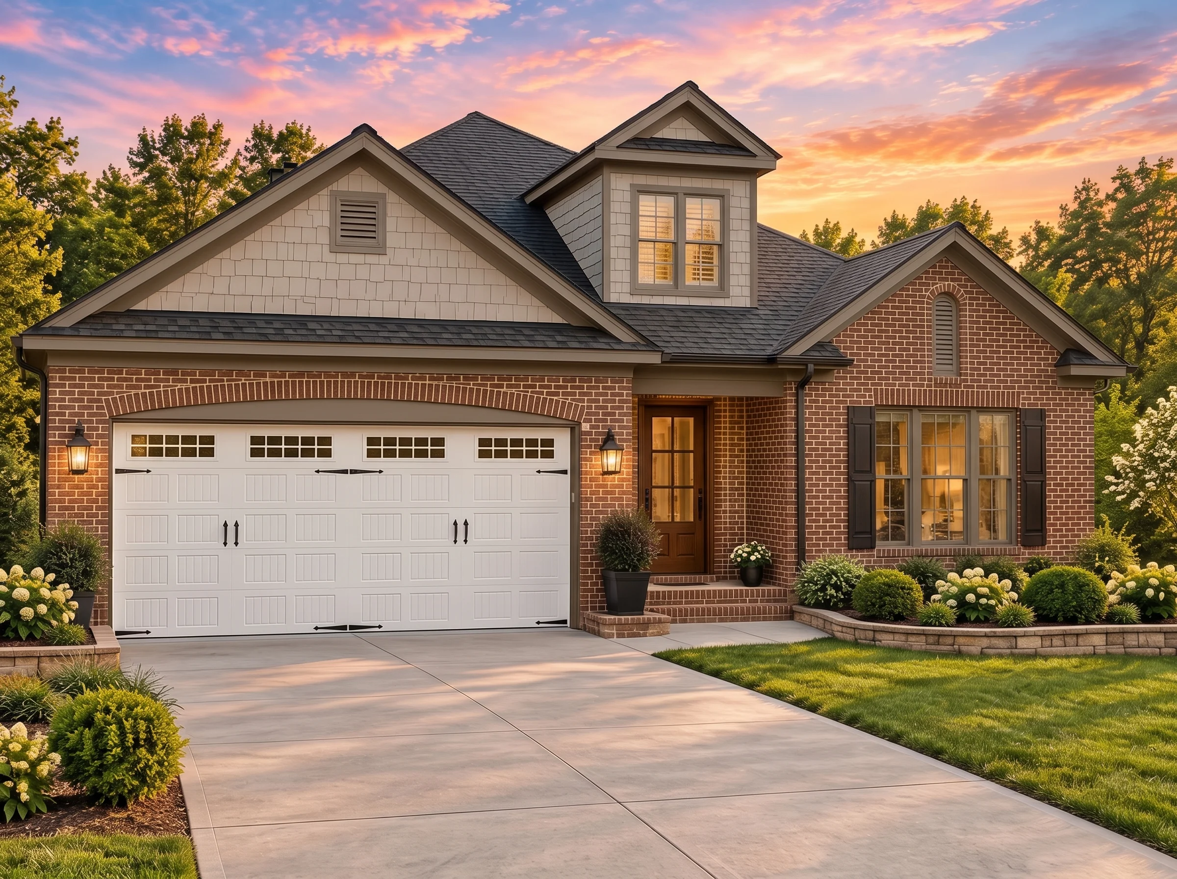 Plan  11-1105 – Idea House at Fontanel  | New American – 4-Bed, 3-Bath, 2,483 SF - Mushroom Taupe, AI-generated exterior concept