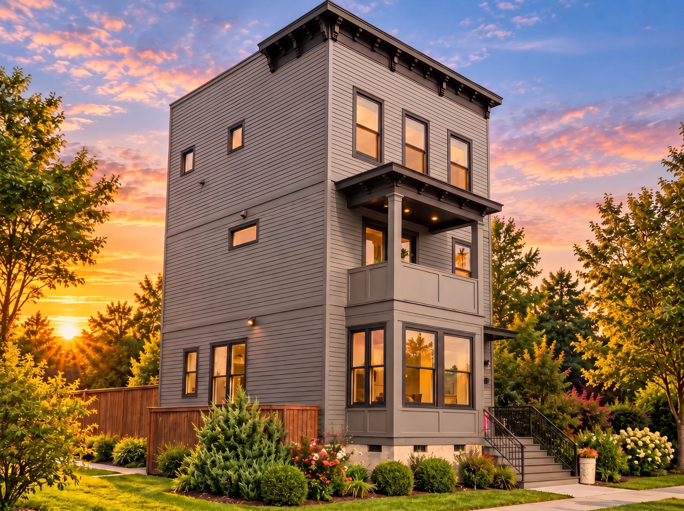 Plan  20-1835 – The Washington Farmhouse | Urban Contemporary – 3-Bed, 3-Bath, 1,700 SF - Mushroom Taupe, AI-generated exterior concept