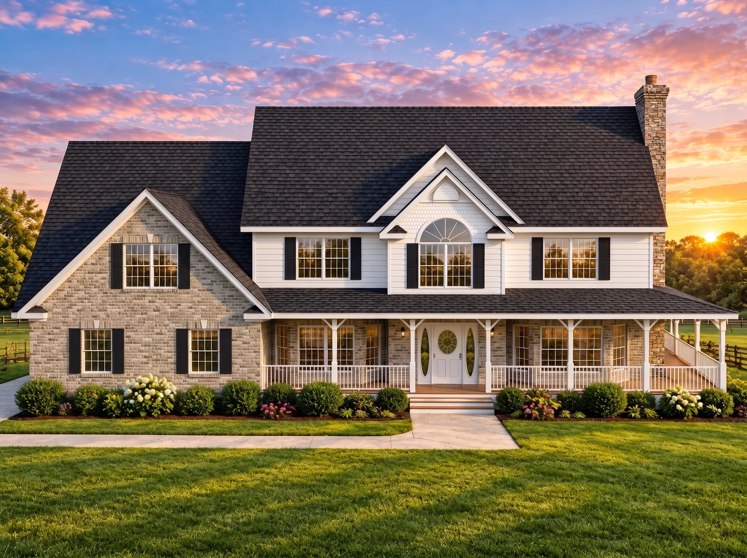 Plan  8-1578 – Powell Lodge |  Traditional Colonial – 4-Bed, 3.5-Bath, 1,812 SF - Natural Brick, AI-generated exterior concept