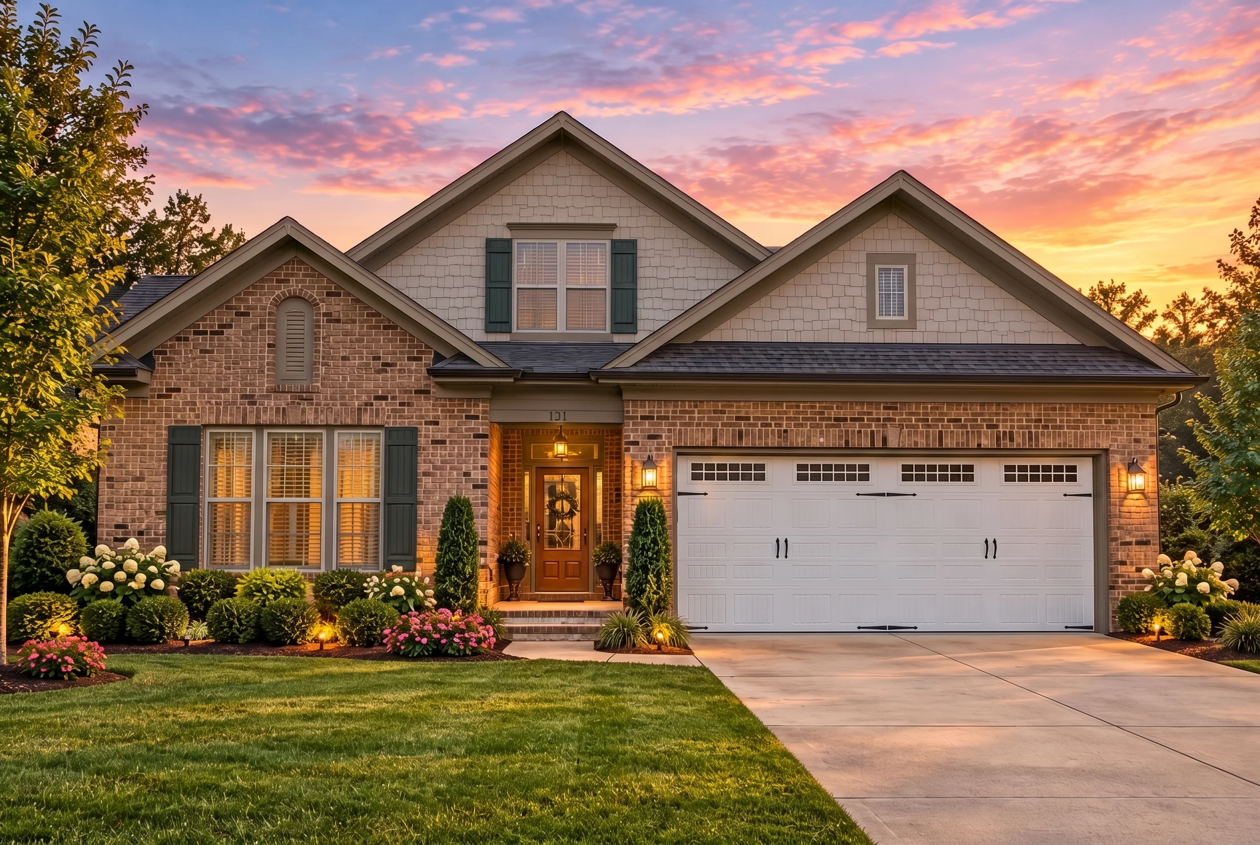 Plan  11-1171 – St. Kitts |  Traditional Ranch – 4-Bed, 3-Bath, 3,182 SF - Mushroom Taupe, AI-generated exterior concept