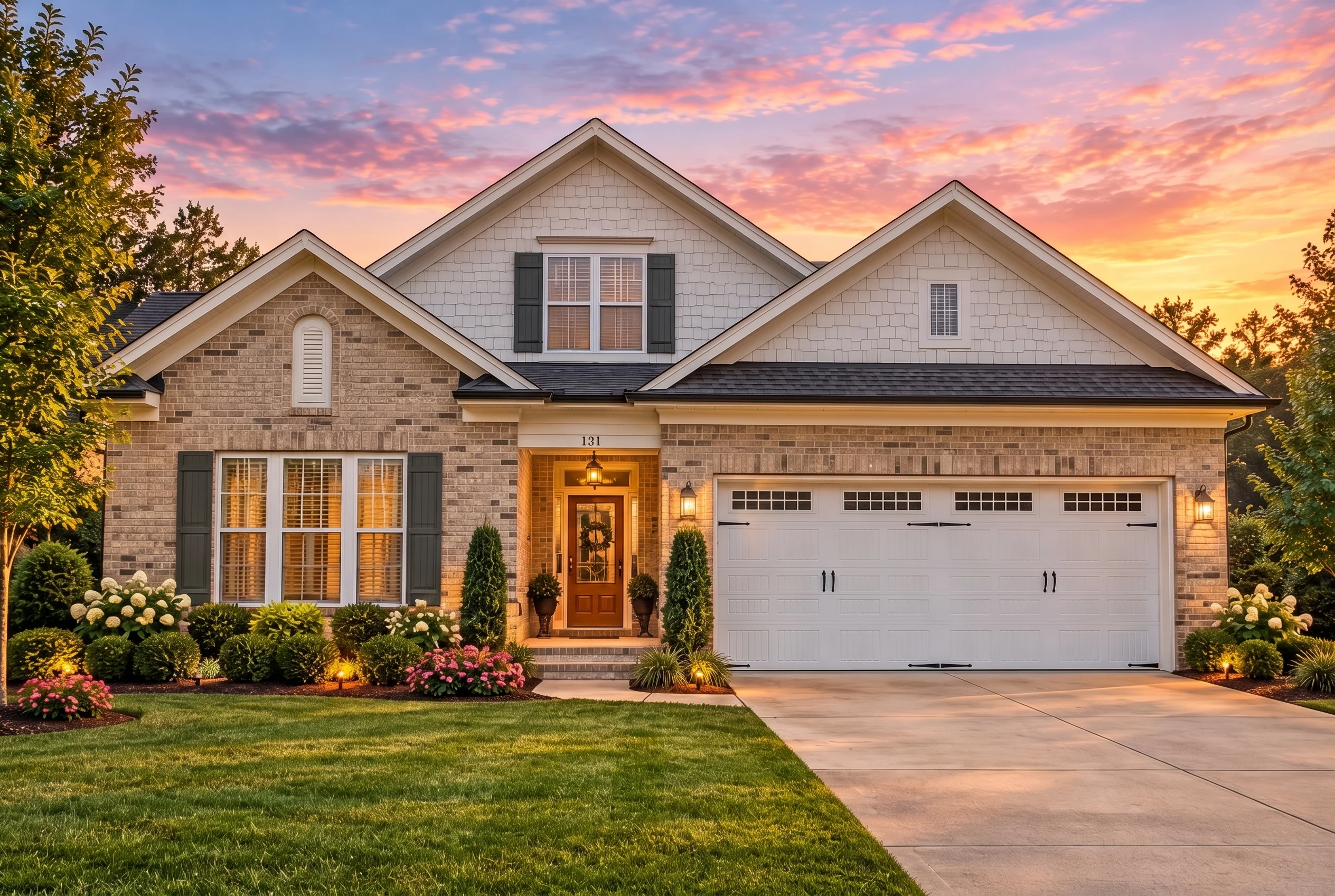 Plan  11-1171 – St. Kitts |  Traditional Ranch – 4-Bed, 3-Bath, 3,182 SF - Natural Brick, AI-generated exterior concept
