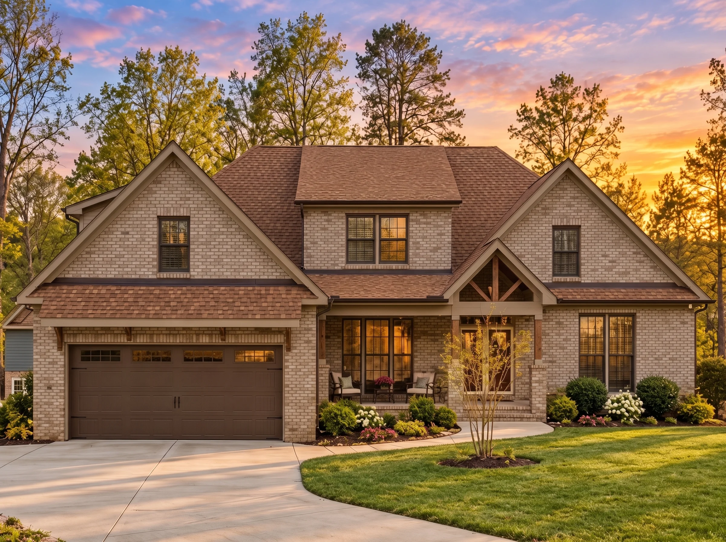 Plan  19-1234 – Parker Lodge |  Traditional Craftsman – 4-Bed, 4-Bath, 3,450 SF - Mushroom Taupe, AI-generated exterior concept