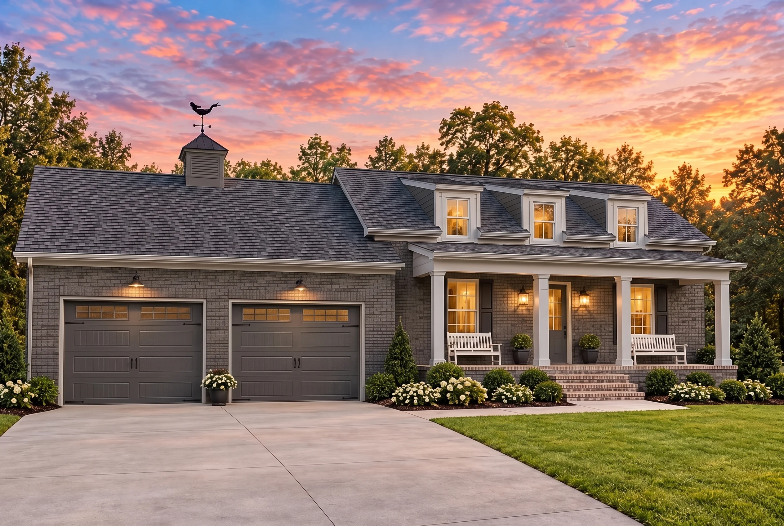 Plan  17-1946 – The Bell Manor |  Cape Cod – 3-Bed, 3-Bath, 1,879 SF - Warm Charcoal, AI-generated exterior concept