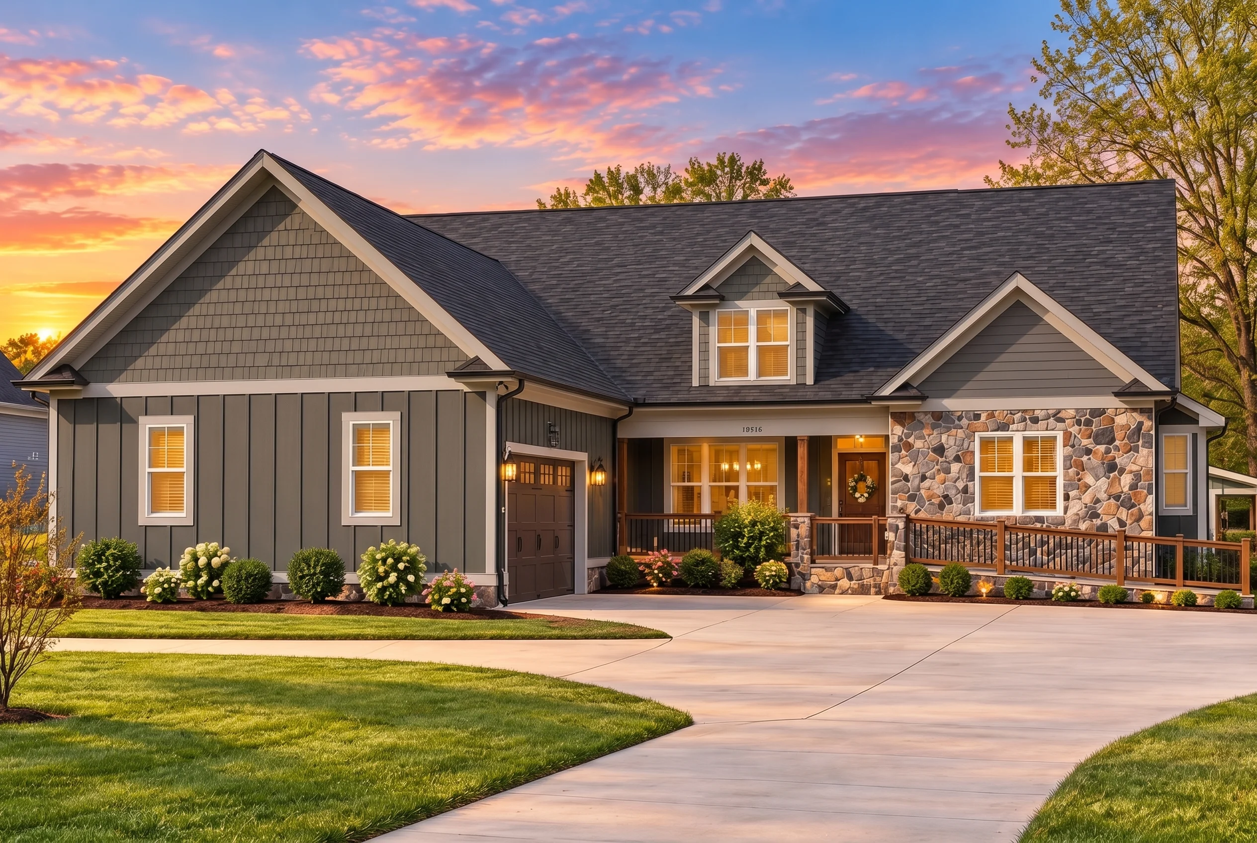 Plan  18-1483 – Williams Place |  Cape Cod – 6-Bed, 4-Bath, 3,512 SF - Warm Charcoal, AI-generated exterior concept