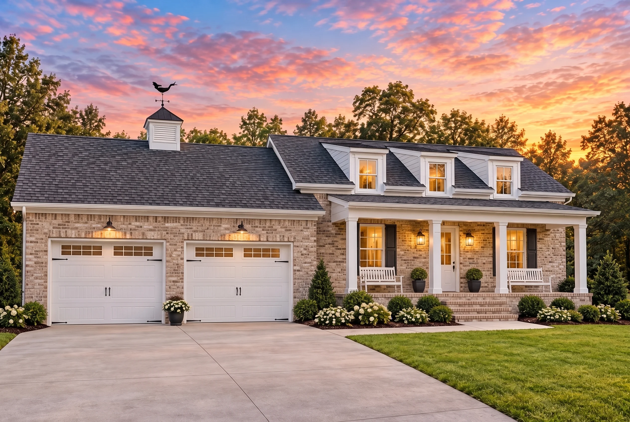 Plan  17-1946 – The Bell Manor |  Cape Cod – 3-Bed, 3-Bath, 1,879 SF - Natural Brick, AI-generated exterior concept