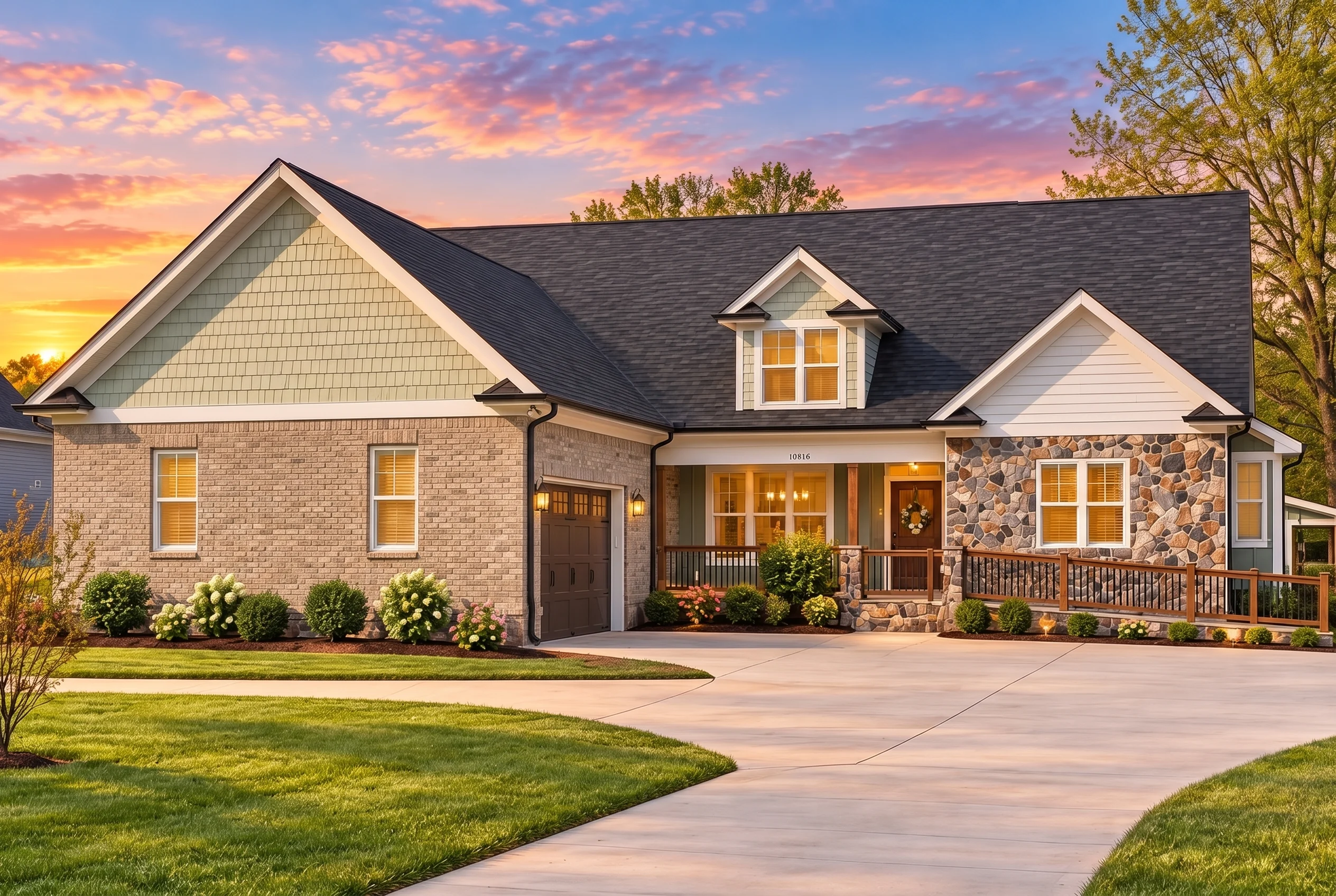 Plan  18-1483 – Williams Place |  Cape Cod – 6-Bed, 4-Bath, 3,512 SF - Natural Brick, AI-generated exterior concept