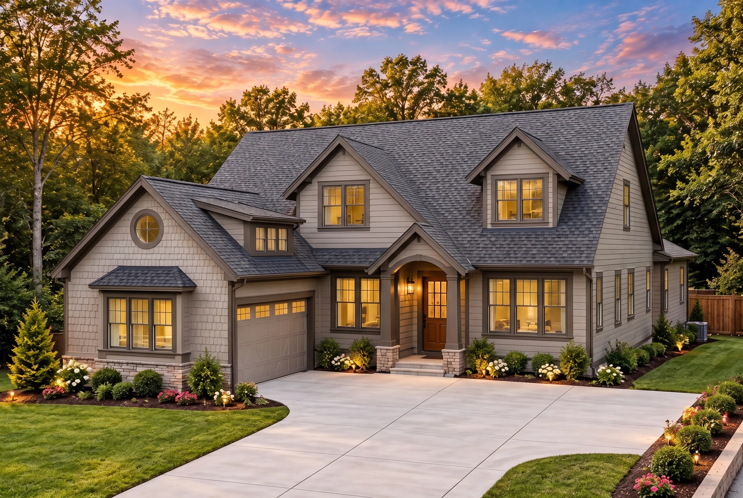 Plan  17-1886 – Morris Ridge |  Modern Farmhouse – 3-Bed, 1.5-Bath, 1,320 SF - Mushroom Taupe, AI-generated exterior concept