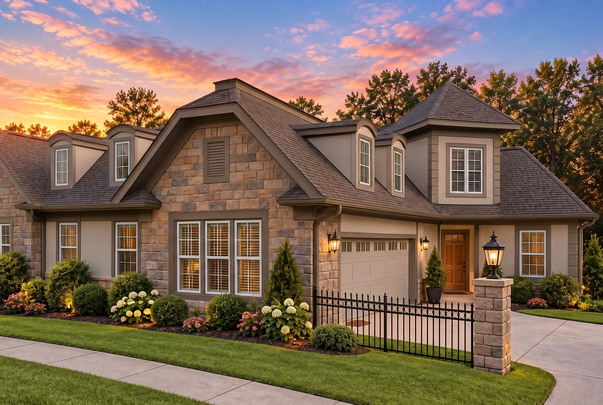 Plan  10-1929 – Darla Mae |  Traditional Duplex – 3-Bed, 3.5-Bath, 8,754 SF - Mushroom Taupe, AI-generated exterior concept