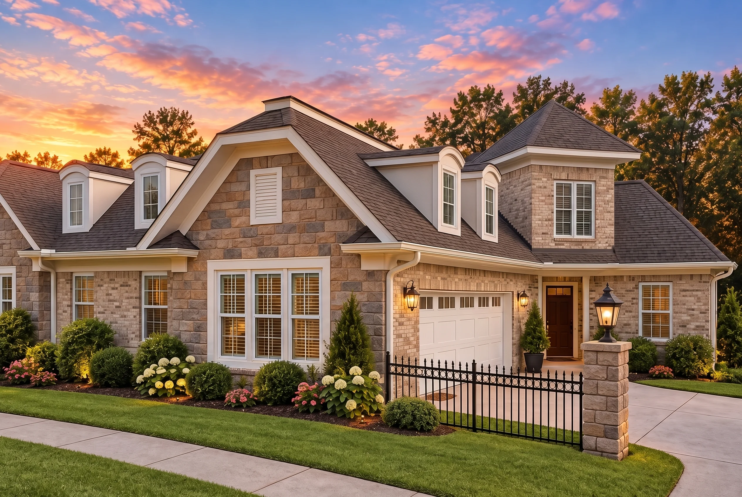 Plan  10-1929 – Darla Mae |  Traditional Duplex – 3-Bed, 3.5-Bath, 8,754 SF - Natural Brick, AI-generated exterior concept