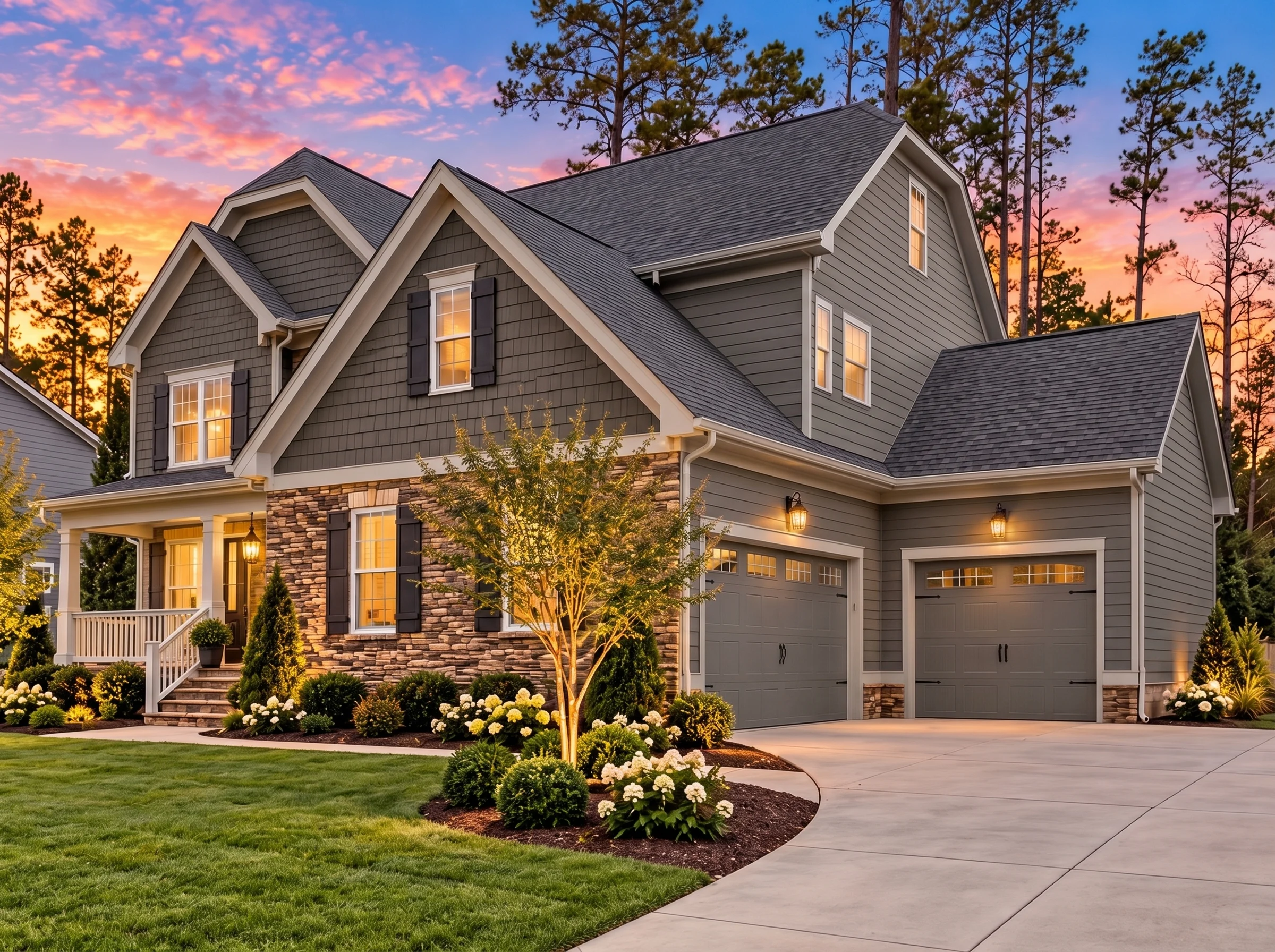 Plan  13-1892 – Alder Creek Estate |  New American – 4-Bed, 3-Bath, 2,806 SF - Warm Charcoal, AI-generated exterior concept