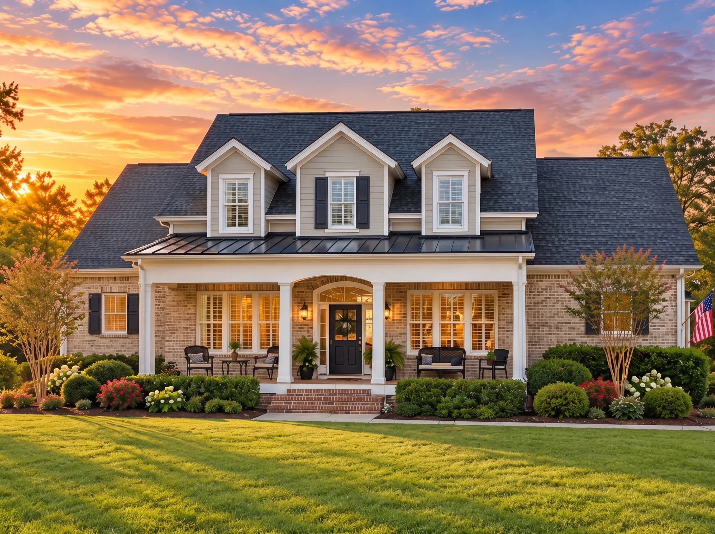 Plan  11-1384 – The Thomasina |  Traditional Colonial – 3-Bed, 3.5-Bath, 2,731 SF - Natural Brick, AI-generated exterior concept