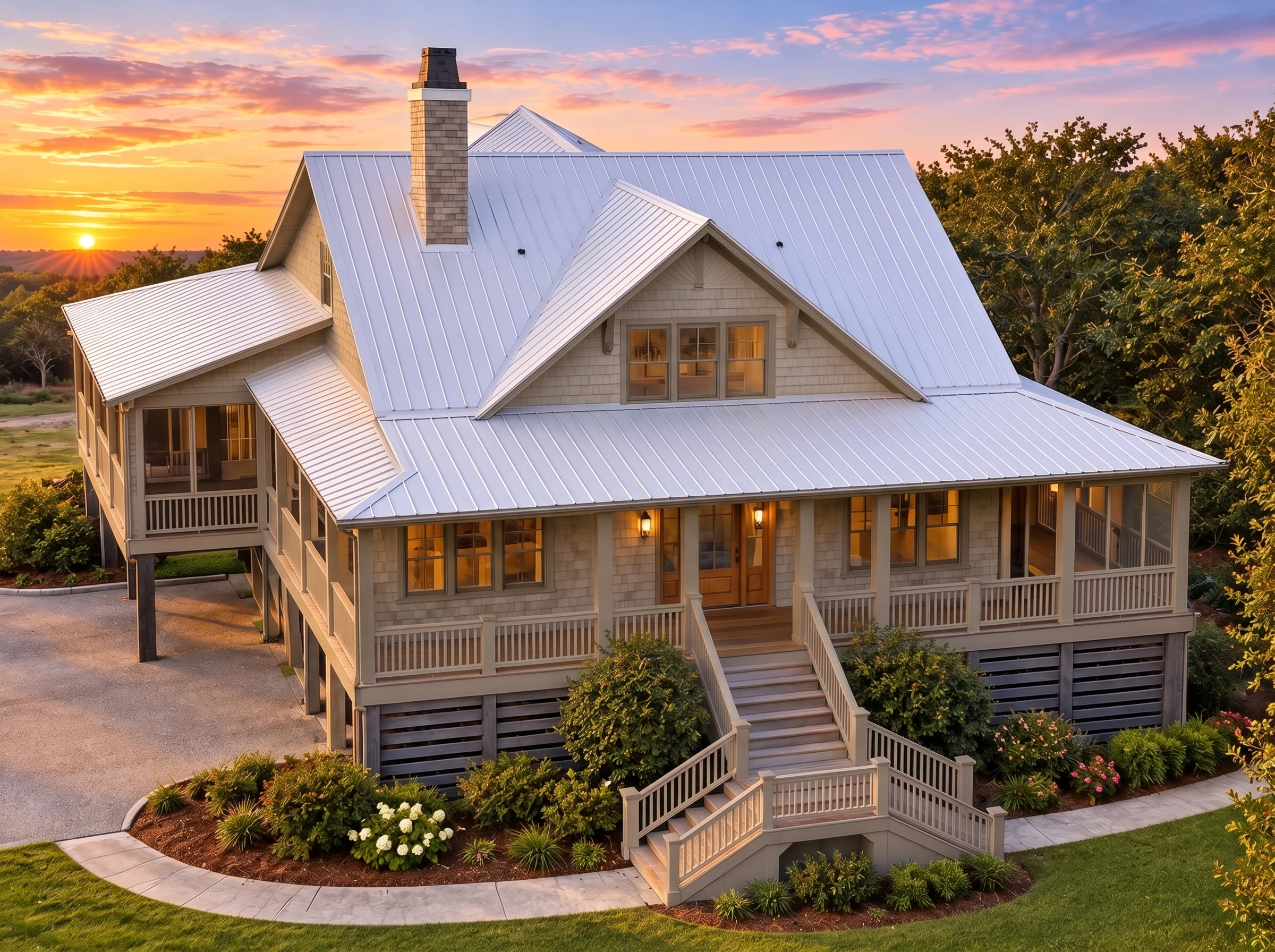 Plan  11-1974 – Maple Glen Cottage |  Cape Cod – 5-Bed, 4-Bath, 4,086 SF - Mushroom Taupe, AI-generated exterior concept