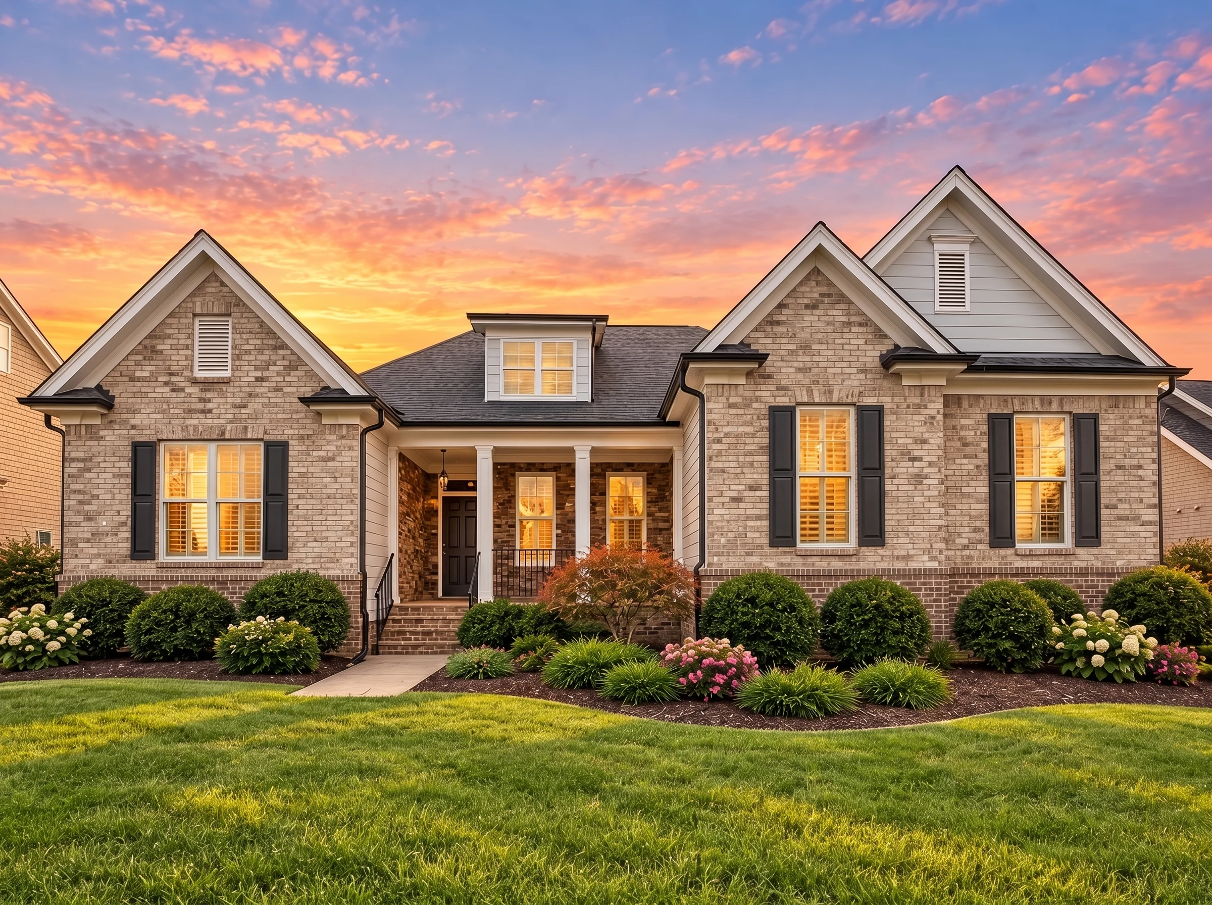 Plan  11-1509 – Maple Cove Retreat |  Traditional – 3-Bed, 3-Bath, 2,836 SF - Natural Brick, AI-generated exterior concept