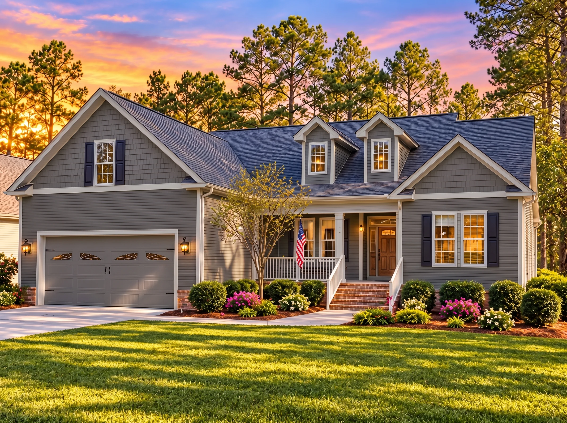 Plan  12-2328 – Rose Shores Retreat  | Traditional Ranch – 3-Bed, 2-Bath, 2,103 SF - Warm Charcoal, AI-generated exterior concept