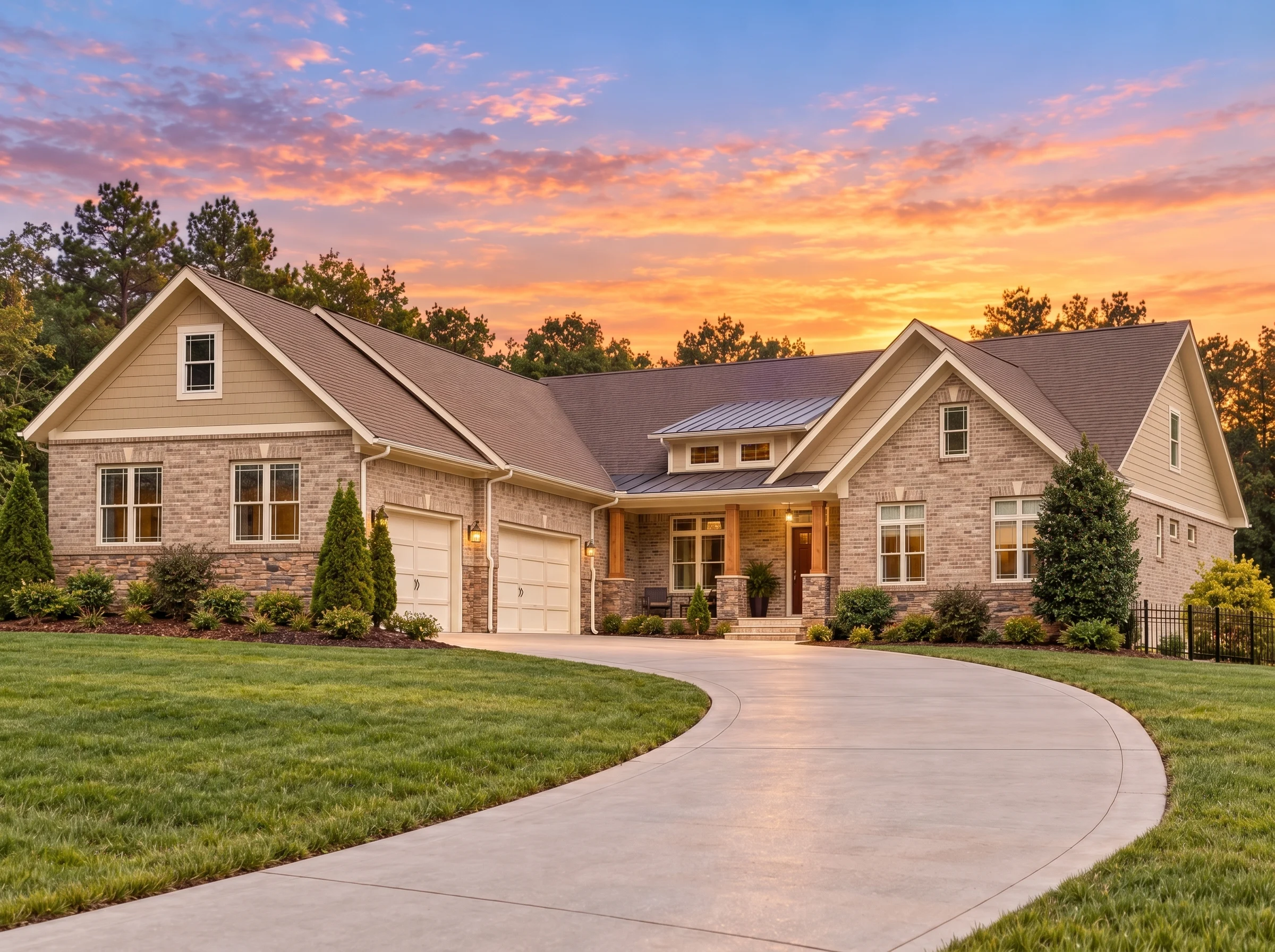 14-1266 HOUSE PLAN – Modern Craftsman Home Plan – 4-Bed, 2.5-Bath, 4,161 SF - Natural Brick, AI-generated exterior concept