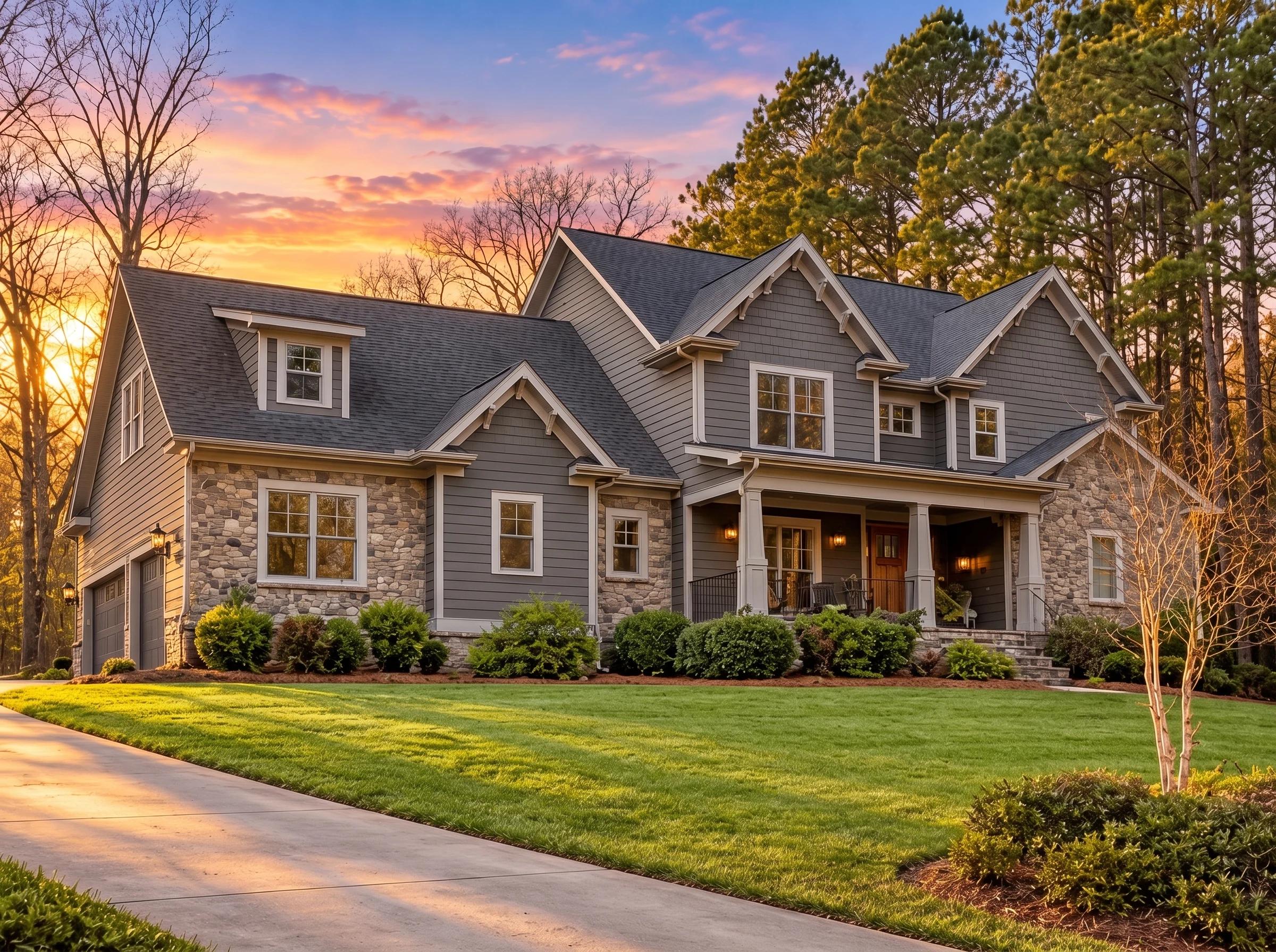 14-1090 HOUSE PLAN – Modern Craftsman Home Plan – 4-Bed, 3.5-Bath, 3,513 SF - Warm Charcoal, AI-generated exterior concept