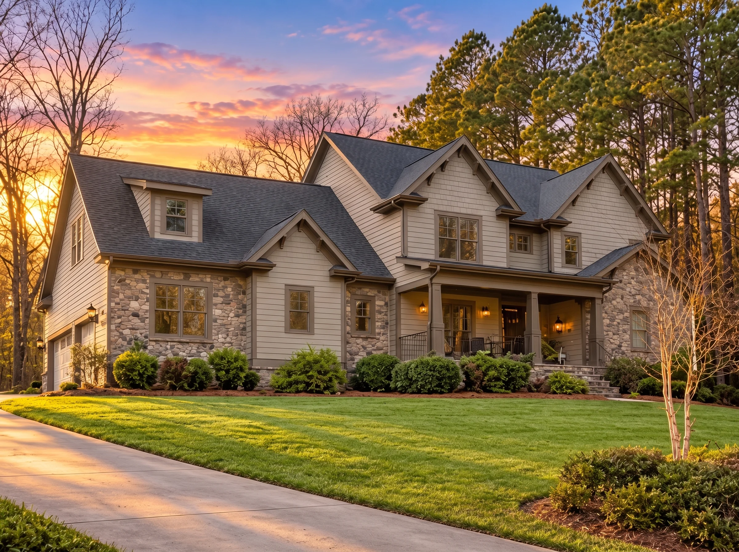 14-1090 HOUSE PLAN – Modern Craftsman Home Plan – 4-Bed, 3.5-Bath, 3,513 SF - Mushroom Taupe, AI-generated exterior concept