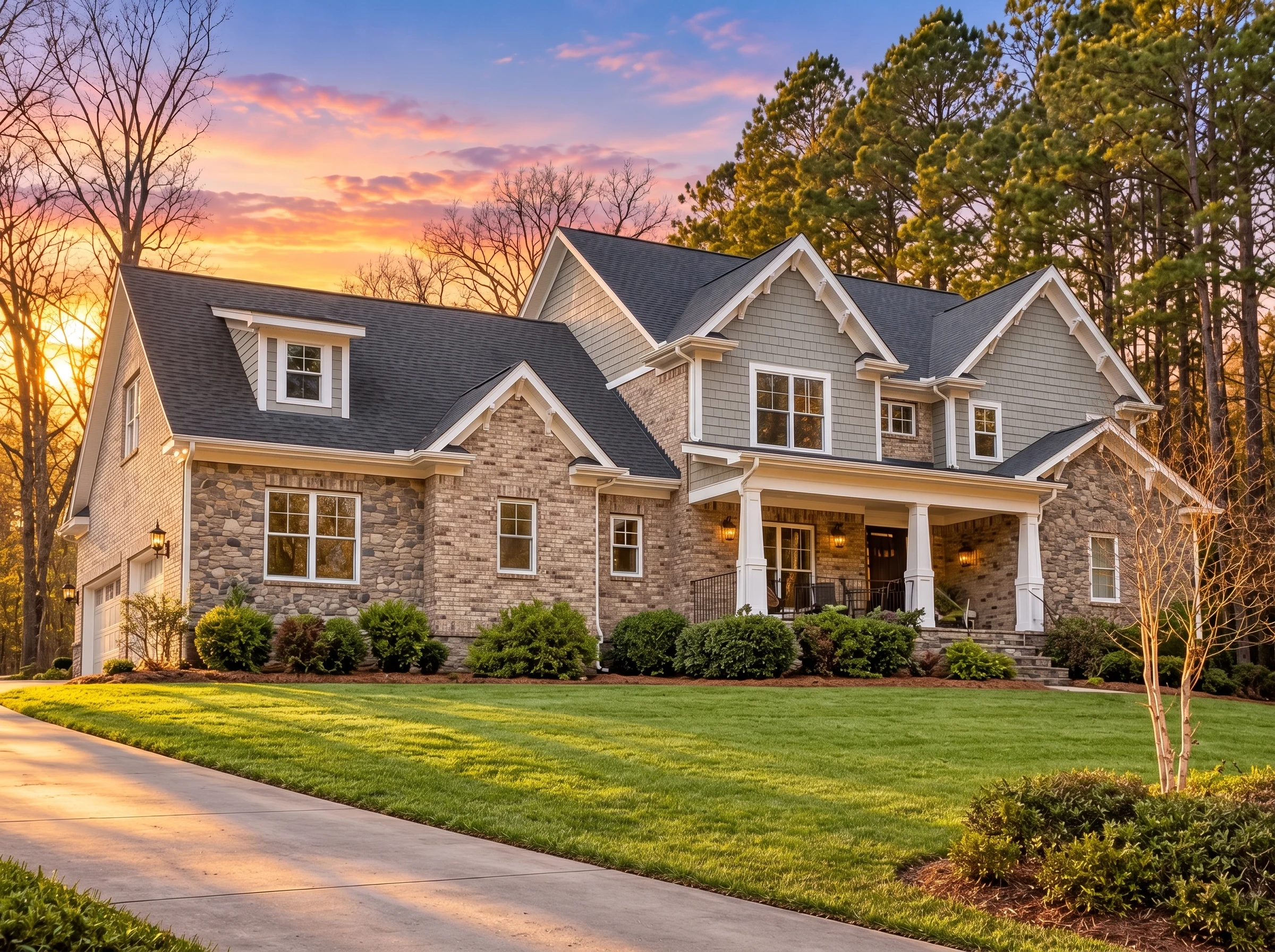 14-1090 HOUSE PLAN – Modern Craftsman Home Plan – 4-Bed, 3.5-Bath, 3,513 SF - Natural Brick, AI-generated exterior concept