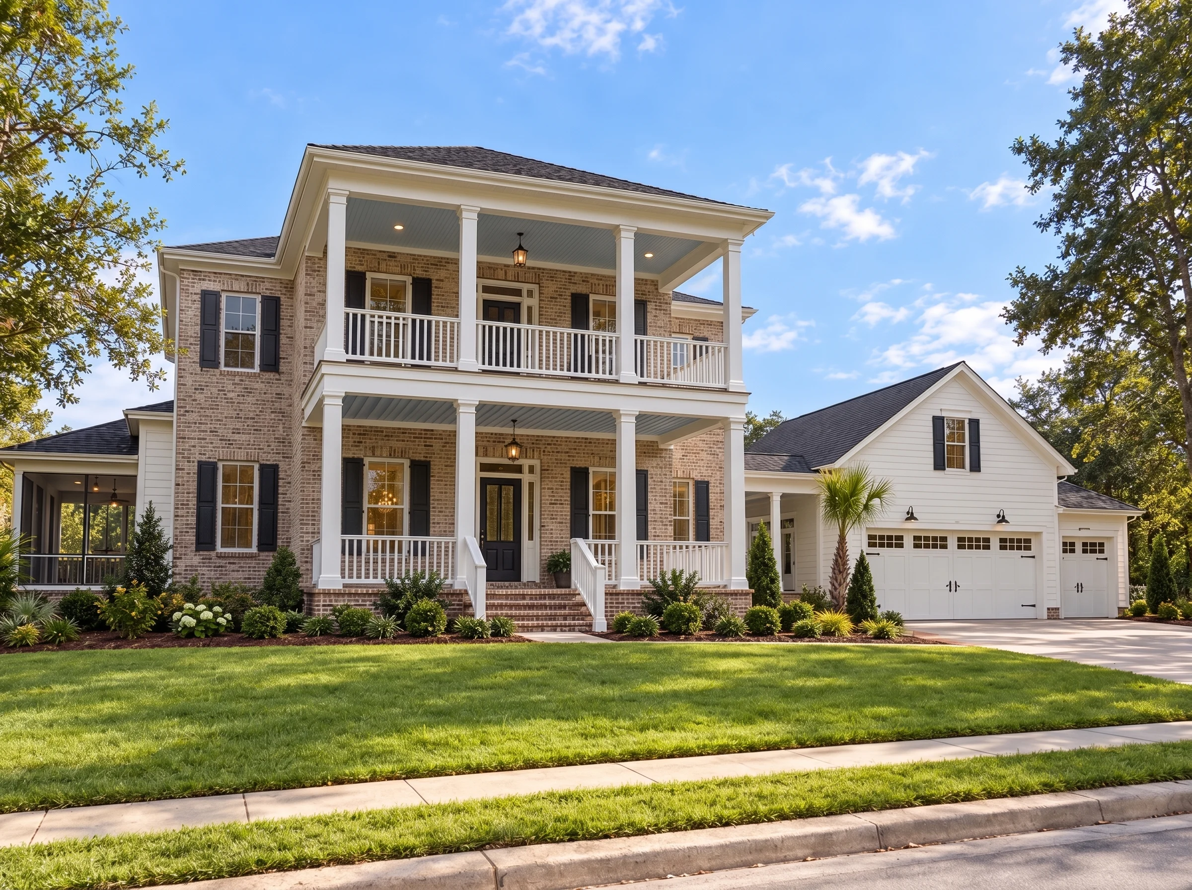 14-1393 HOUSE PLAN – Classical Southern Home Plan – 4-Bed, 2.5-Bath, 2,607 SF - Natural Brick, AI-generated exterior concept