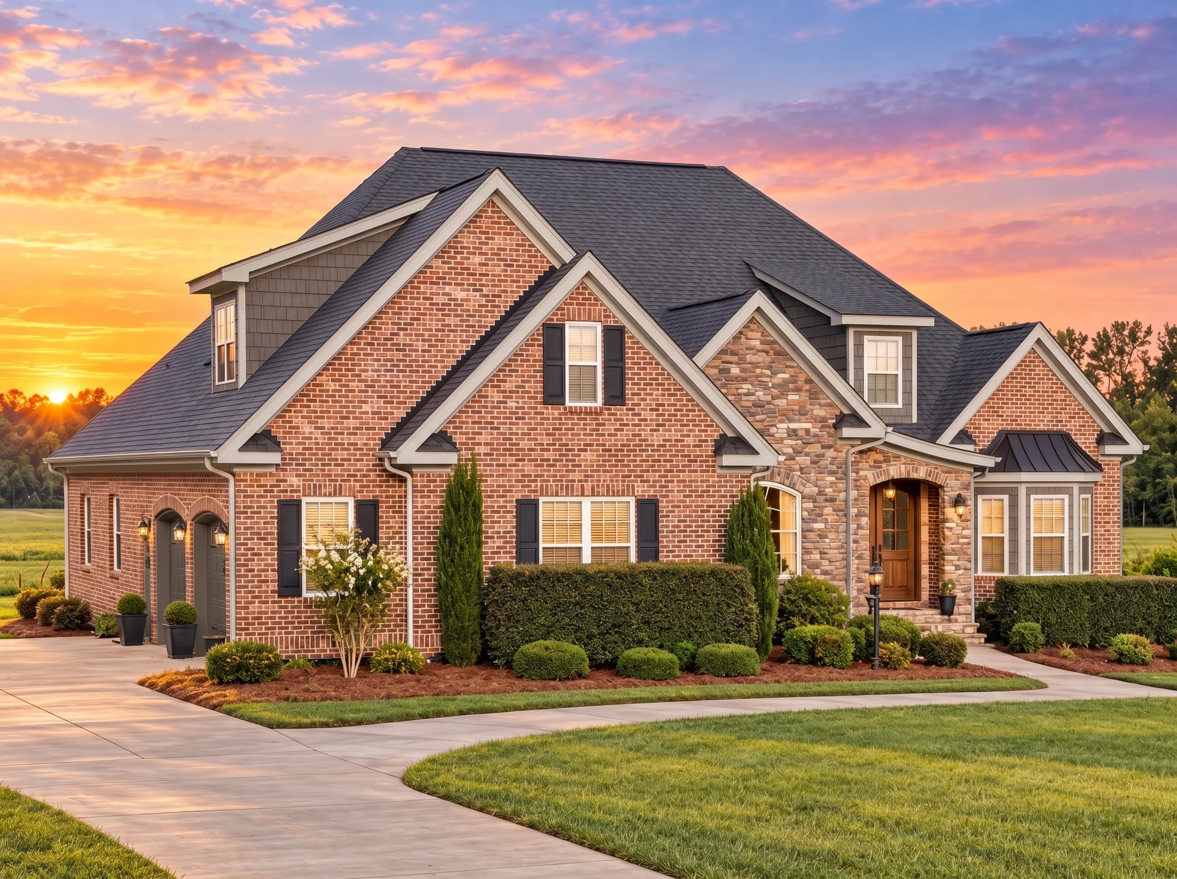14-1623 HOUSE PLAN – French Country Home Plan – 3-Bed, 2.5-Bath, 3,234 SF - Warm Charcoal, AI-generated exterior concept