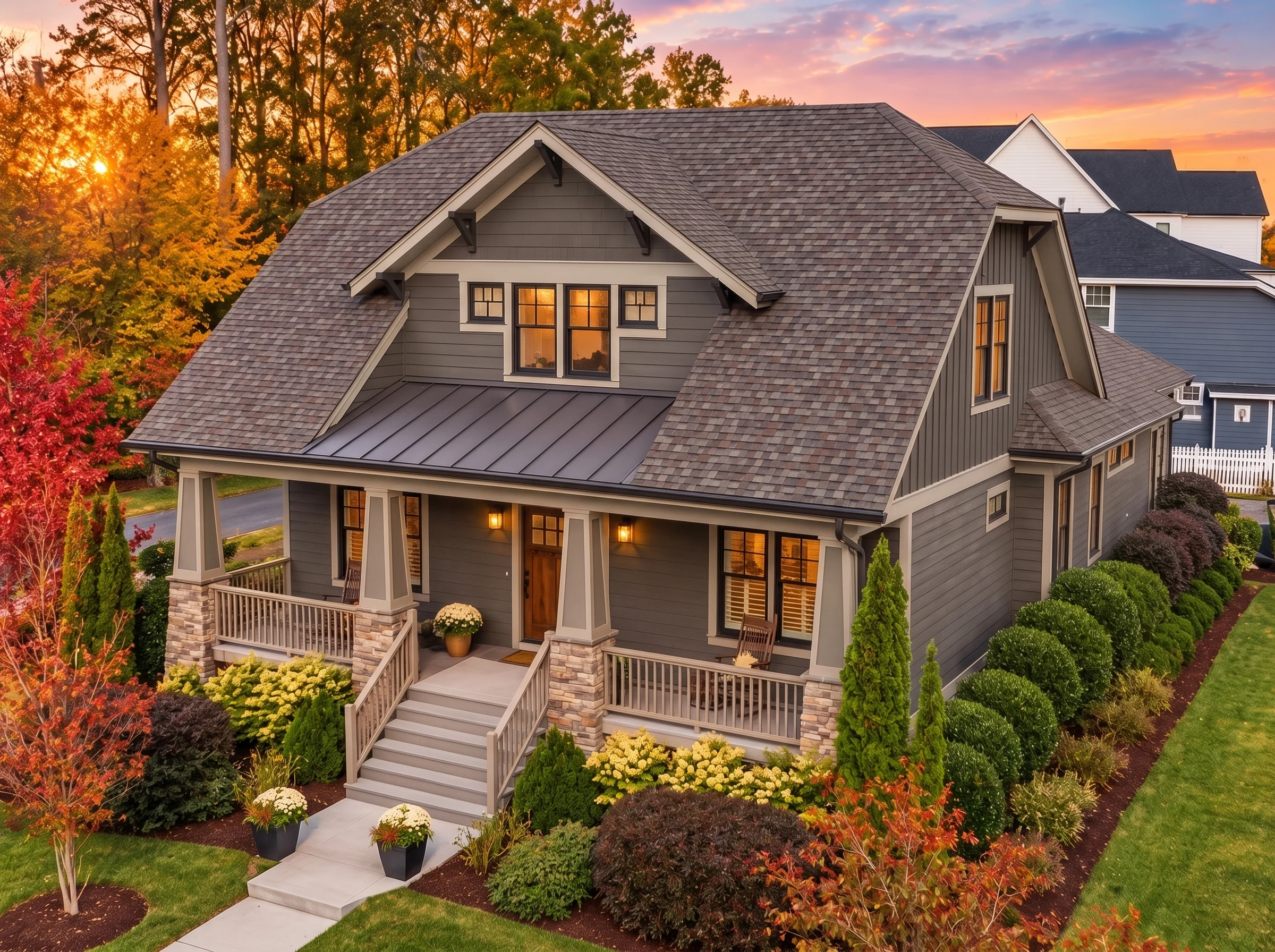 14-1722 HOUSE PLAN – Traditional Craftsman Home Plan – 3-Bed, 2.5-Bath, 2,780 SF - Warm Charcoal, AI-generated exterior concept