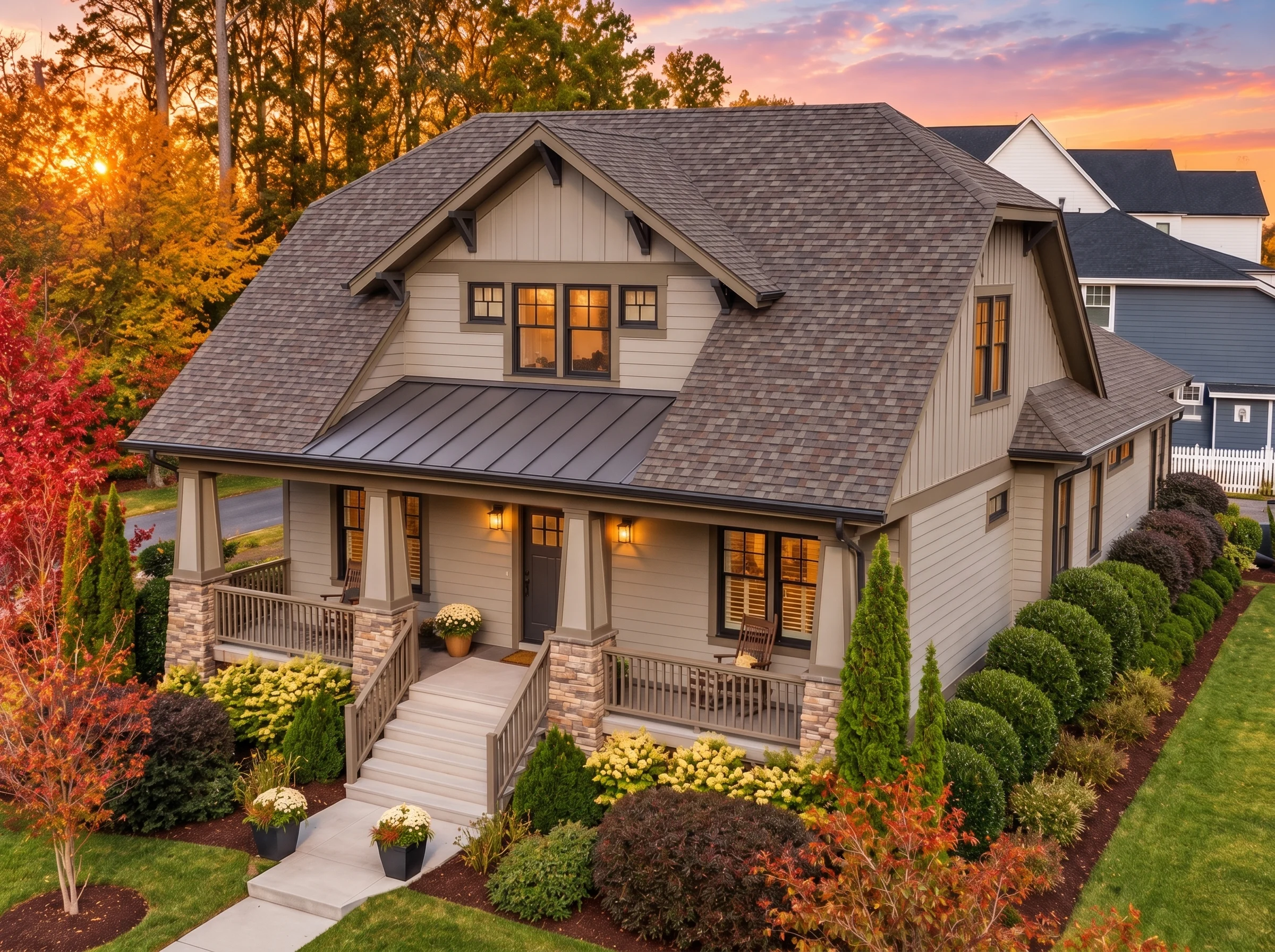 14-1722 HOUSE PLAN – Traditional Craftsman Home Plan – 3-Bed, 2.5-Bath, 2,780 SF - Mushroom Taupe, AI-generated exterior concept