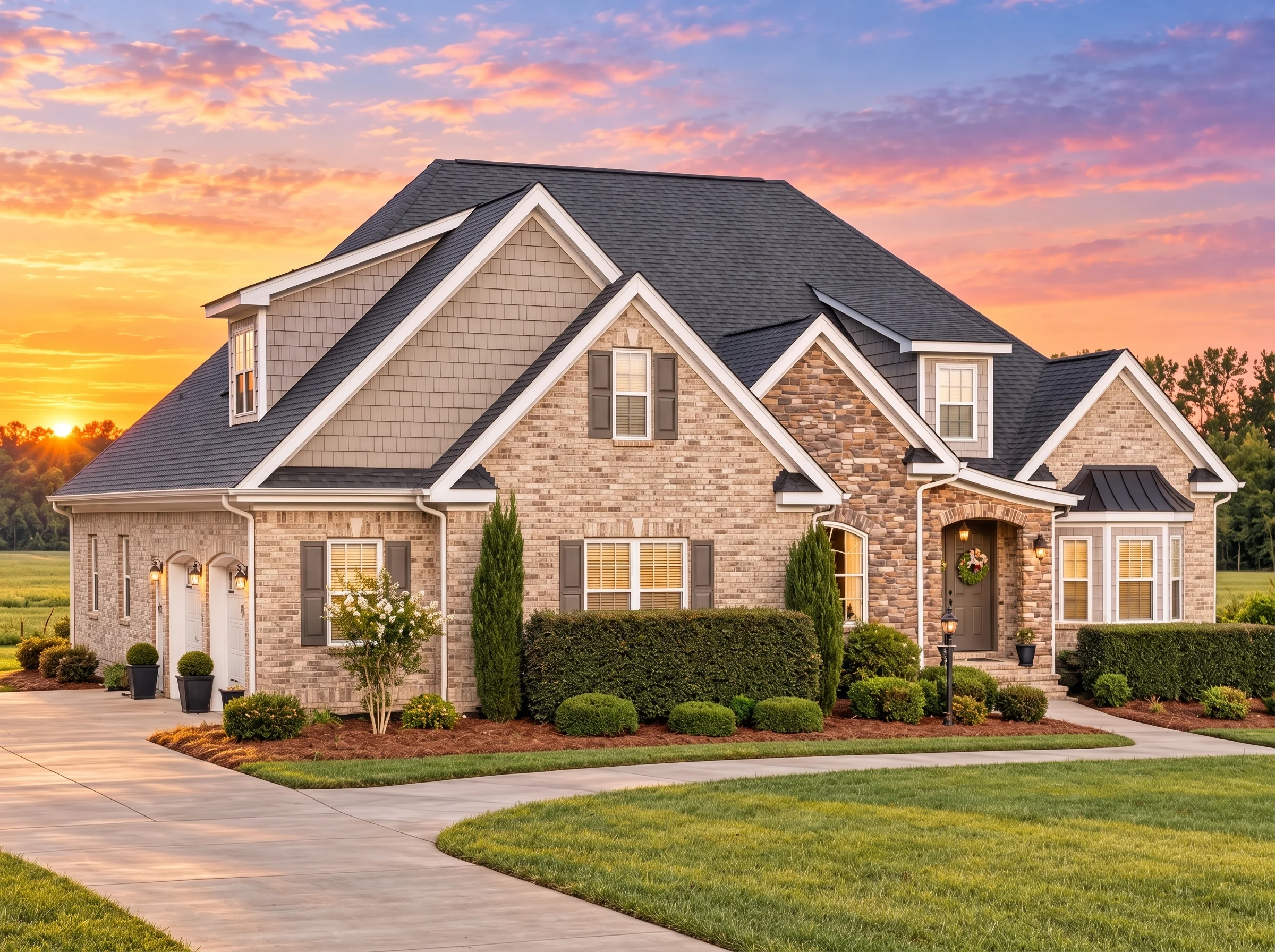 14-1623 HOUSE PLAN – French Country Home Plan – 3-Bed, 2.5-Bath, 3,234 SF - Natural Brick, AI-generated exterior concept