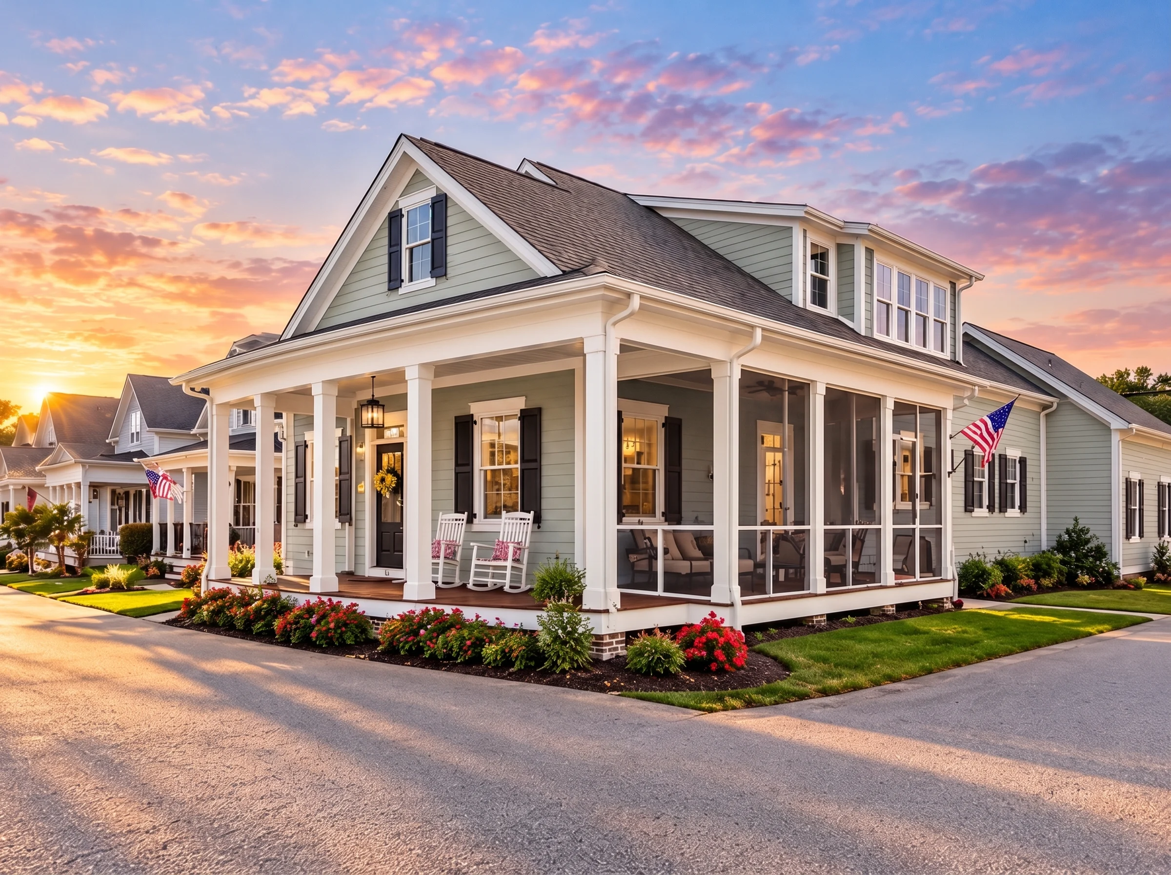 14-1864 HOUSE PLAN – Low Country Home Plan – 3-Bed, 3-Bath, 2,706 SF - Muted Sage, AI-generated exterior concept