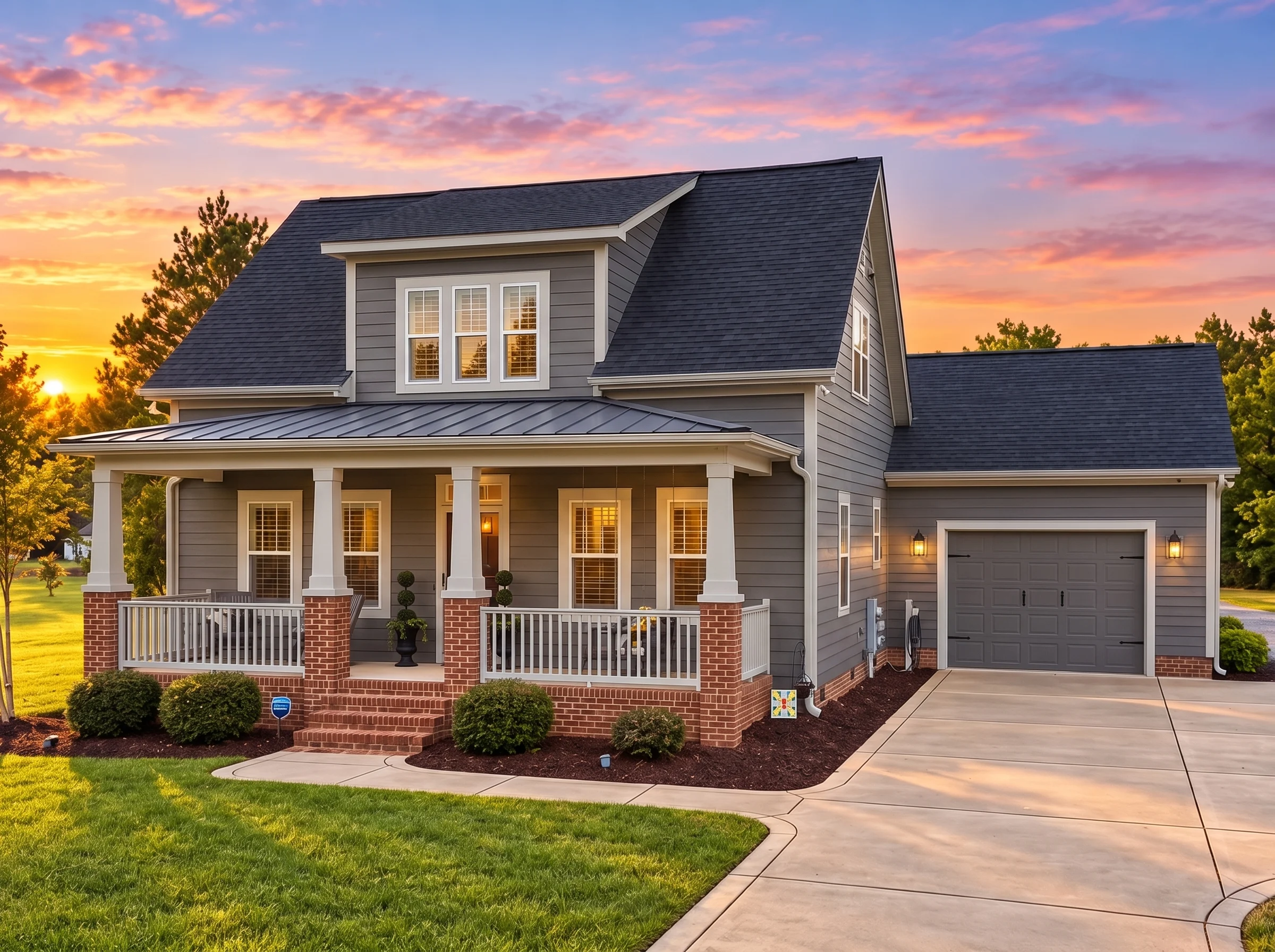 14-1989 HOUSE PLAN – Modern Farmhouse Home Plan – 3-Bed, 2.5-Bath, 1,750 SF - Warm Charcoal, AI-generated exterior concept