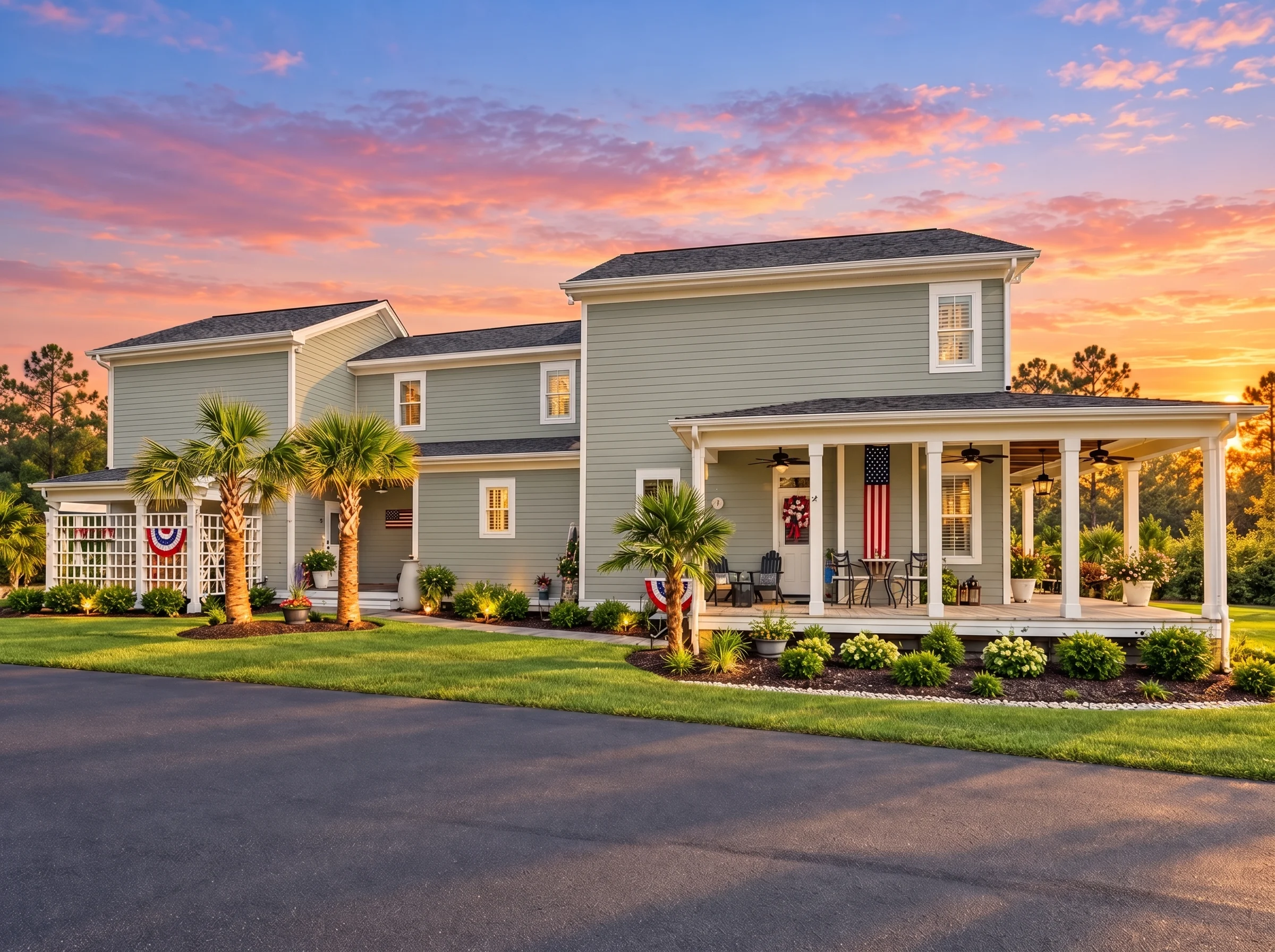 14-2050 HOUSE PLAN – Low Country Home Plan – 3-Bed, 2.5-Bath, 2,448 SF - Muted Sage, AI-generated exterior concept