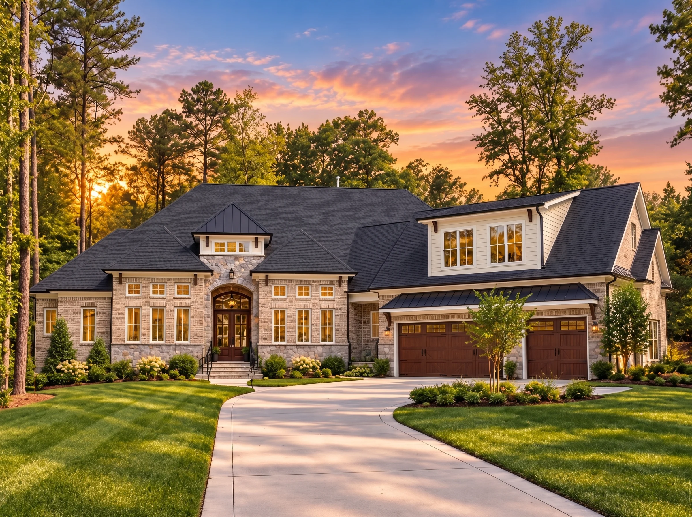 14-2181 HOUSE PLAN – Modern Craftsman Home Plan – 4-Bed, 3.5-Bath, 4,674 SF - Natural Brick, AI-generated exterior concept