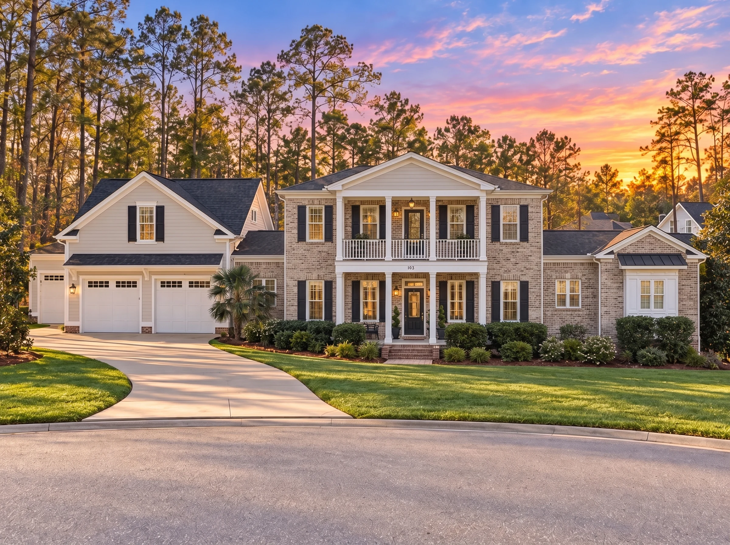 15-1102 HOUSE PLAN – Classical Southern Home Plan – 4-Bed, 2.5-Bath, 3,186 SF - Natural Brick, AI-generated exterior concept