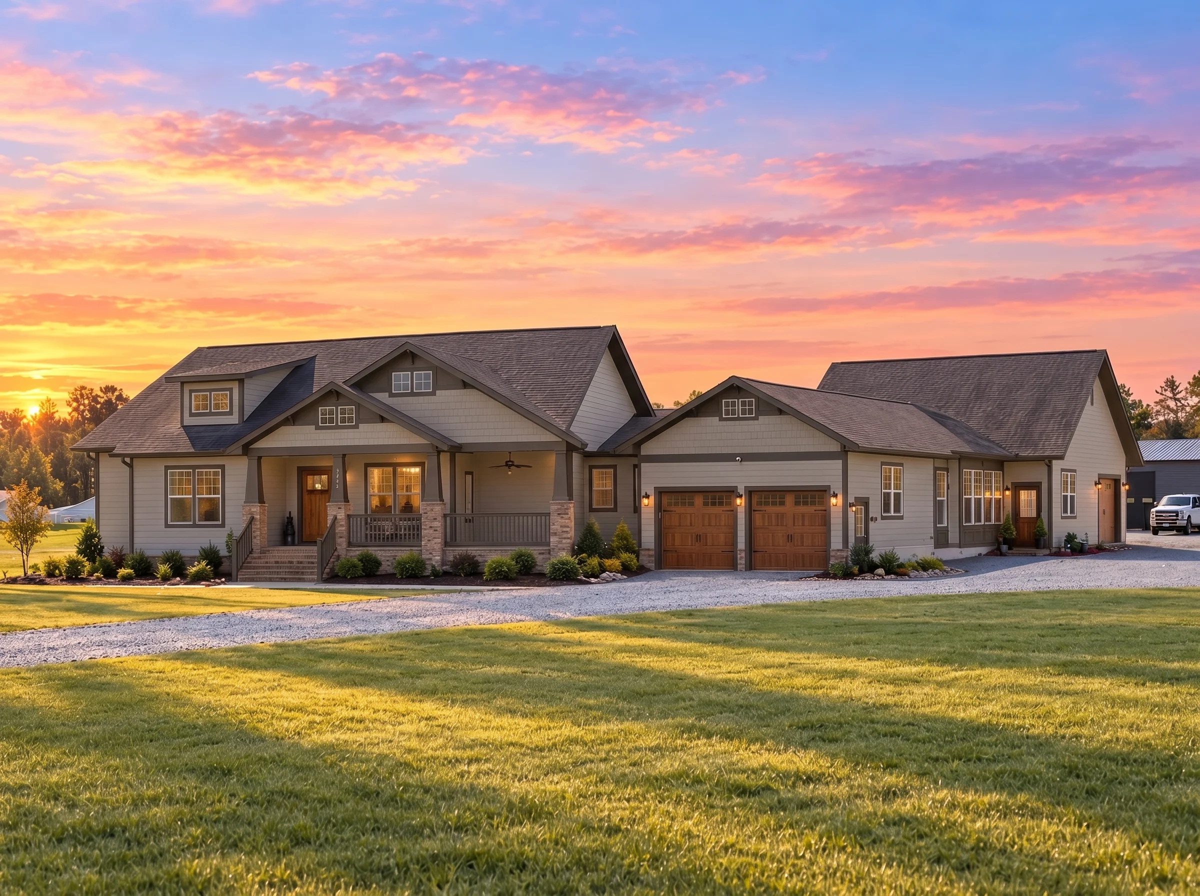 15-1545 HOUSE PLAN – Traditional Craftsman Home Plan – 4-Bed, 3-Bath, 2,940 SF - Mushroom Taupe, AI-generated exterior concept