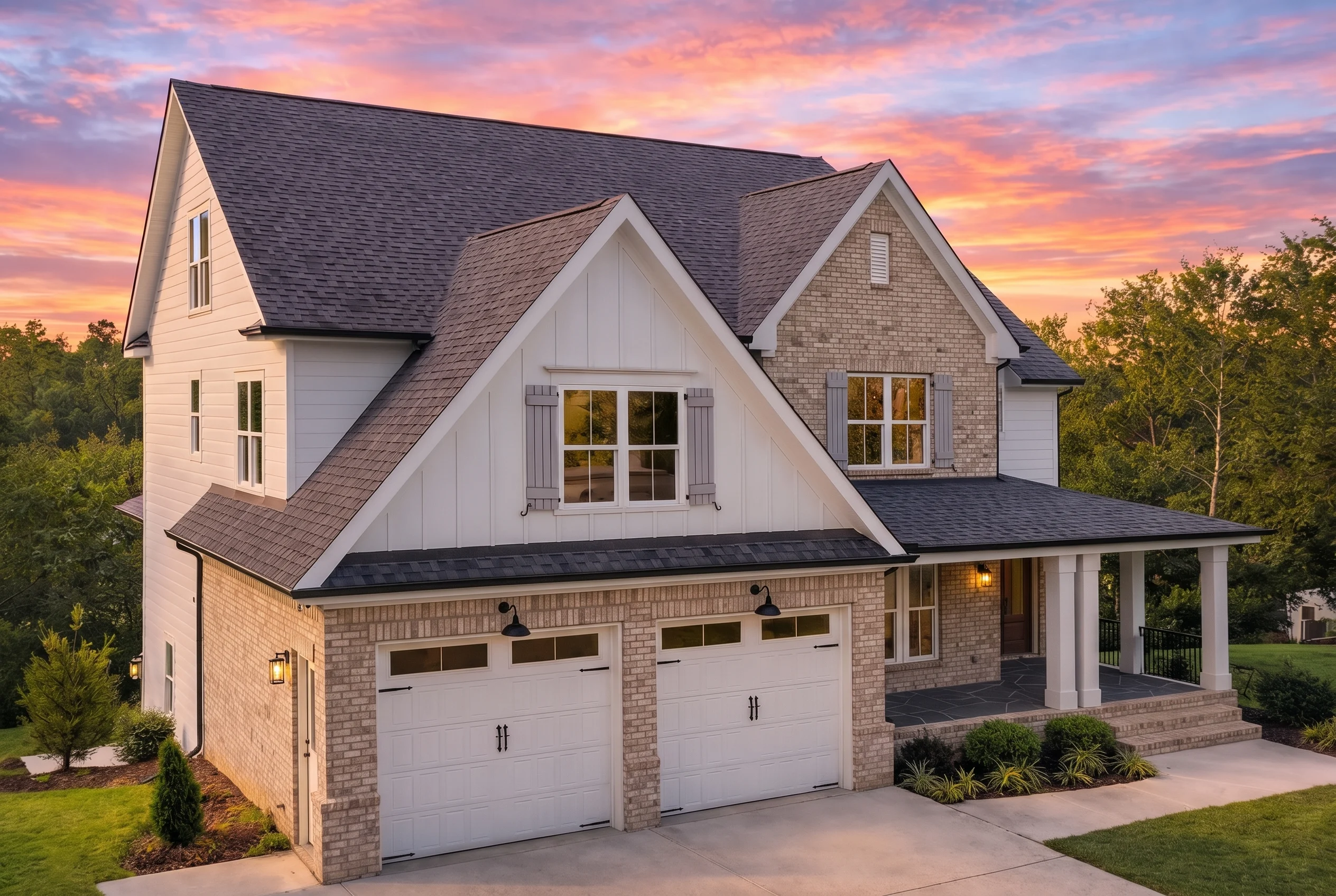 20-1074 HOUSE PLAN – New American House Plan – 4-Bed, 3.5-Bath, 2,912 SF - Natural Brick, AI-generated exterior concept