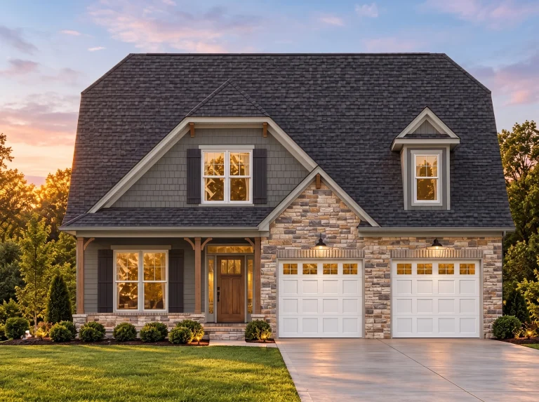 Plan  11-1895 – Essex Walk |  Traditional Craftsman – 4-Bed, 3.5-Bath, 2,332 SF - Warm Charcoal, AI-generated exterior concept