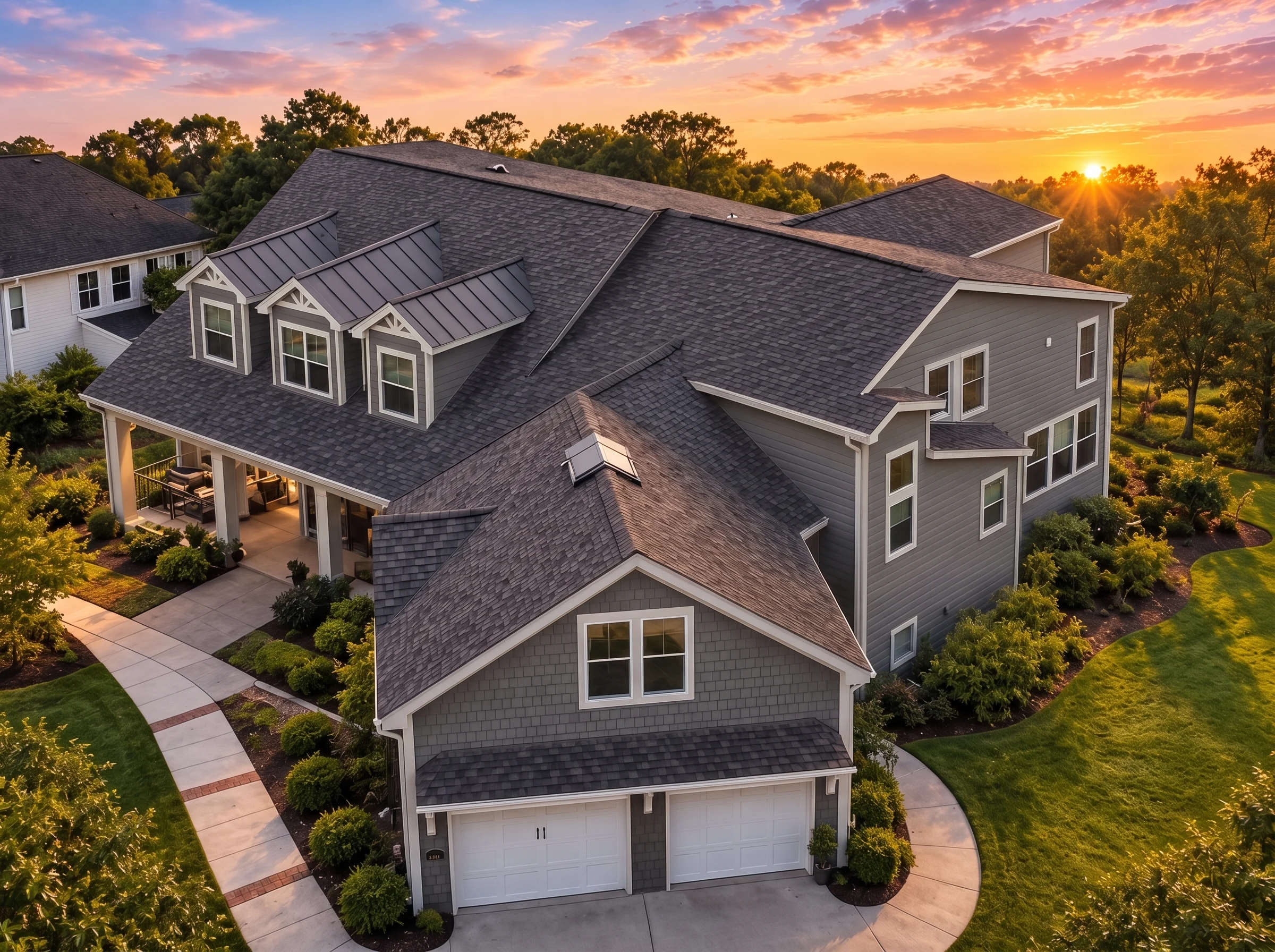 Plan  11-1892C – Tahoe Lodge |  Traditional Farmhouse – 4-Bed, 4-Bath, 4,064 SF - Warm Charcoal, AI-generated exterior concept