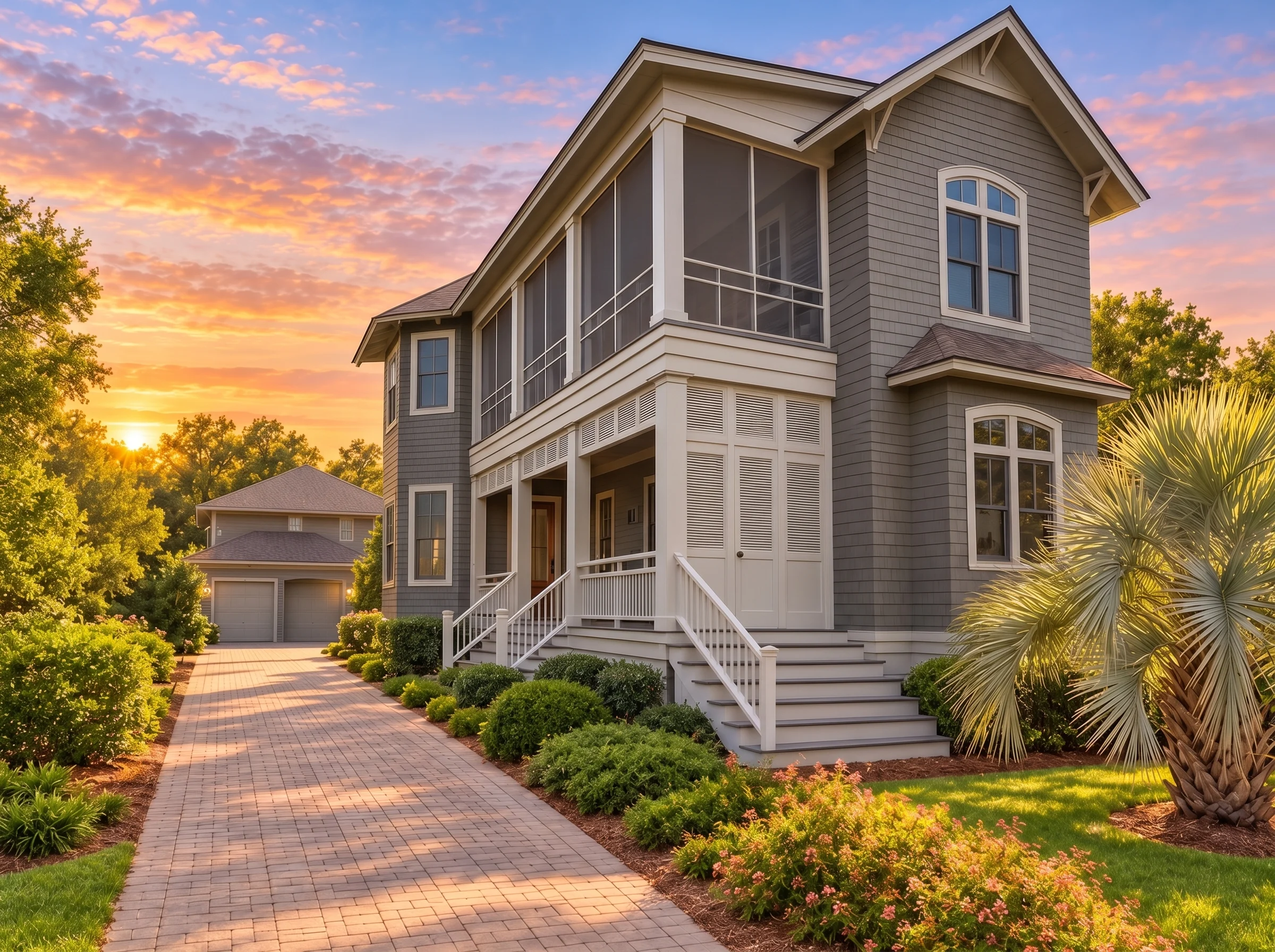 Plan  11-1840 – Truro Cabin |  Coastal – 5-Bed, 5.5-Bath, 3,753 SF - Warm Charcoal, AI-generated exterior concept