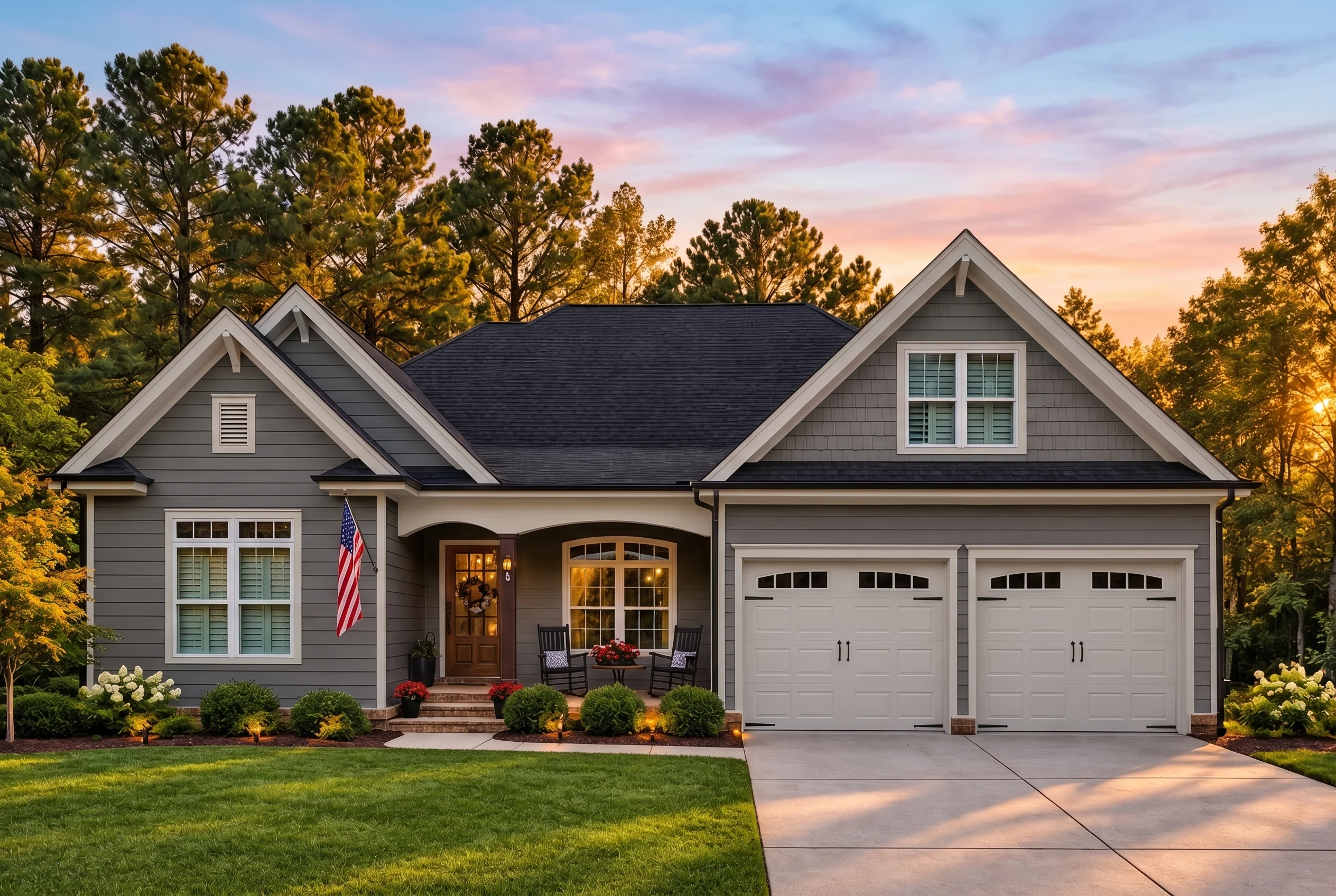 Plan  11-1845 – New Mexico Ridge |  Craftsman – 3-Bed, 3-Bath, 2,380 SF - Warm Charcoal, AI-generated exterior concept