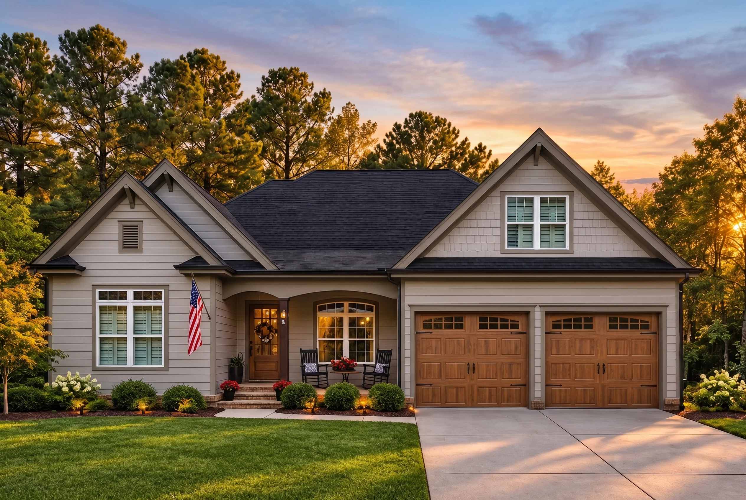 Plan  11-1845 – New Mexico Ridge |  Craftsman – 3-Bed, 3-Bath, 2,380 SF - Mushroom Taupe, AI-generated exterior concept