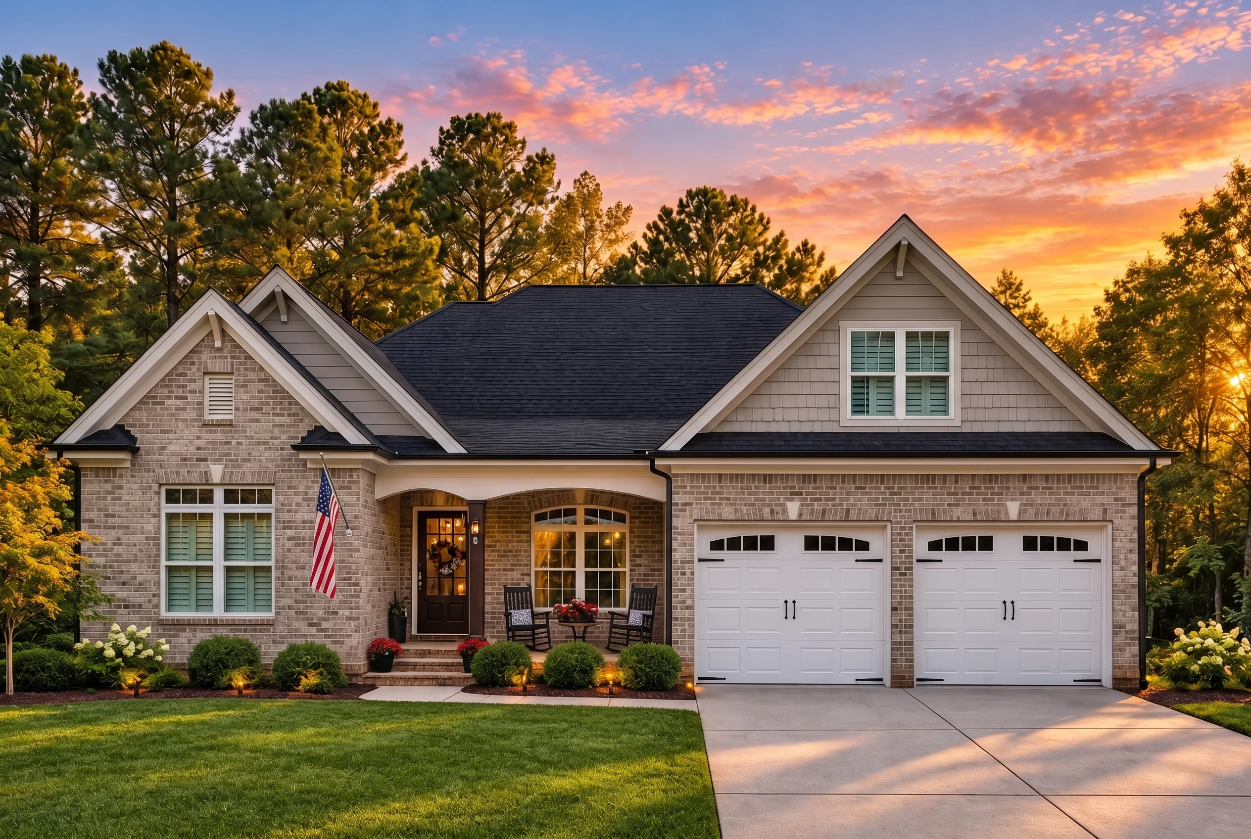 Plan  11-1845 – New Mexico Ridge |  Craftsman – 3-Bed, 3-Bath, 2,380 SF - Natural Brick, AI-generated exterior concept