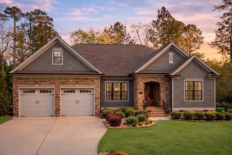 Plan 11-1931 – Linden Valley Estate | New American – 3-Bed, 3-Bath, 2,598 SF - Warm Charcoal, AI-generated exterior concept