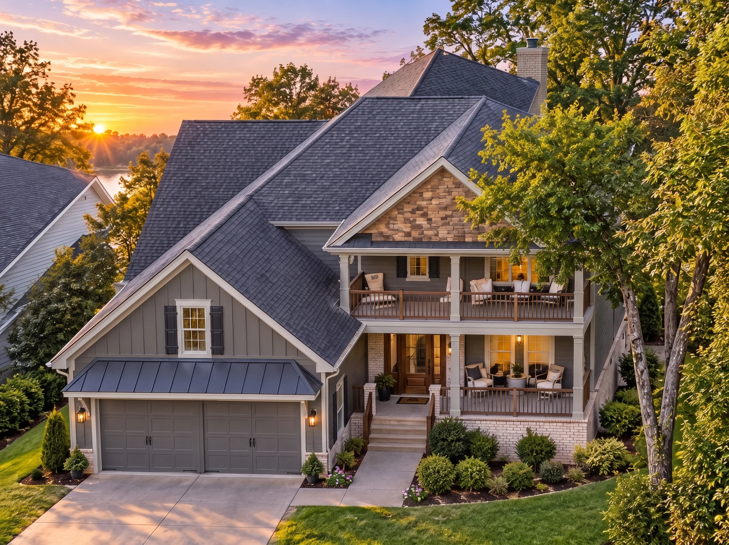 Plan  11-1957 – Teakwood Shores |  Southern Traditional – 4-Bed, 2.5-Bath, 2,732 SF - Warm Charcoal, AI-generated exterior concept