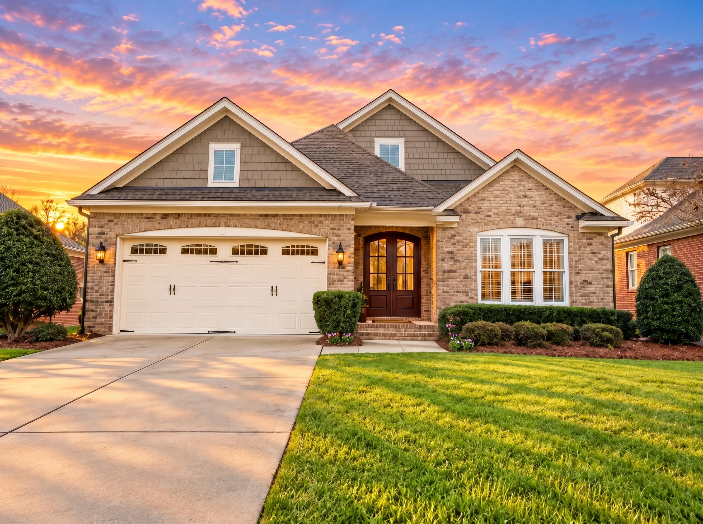 Plan  12-1046 – Aster Garden Haven |  Traditional – 5-Bed, 3-Bath, 3,059 SF - Natural Brick, AI-generated exterior concept