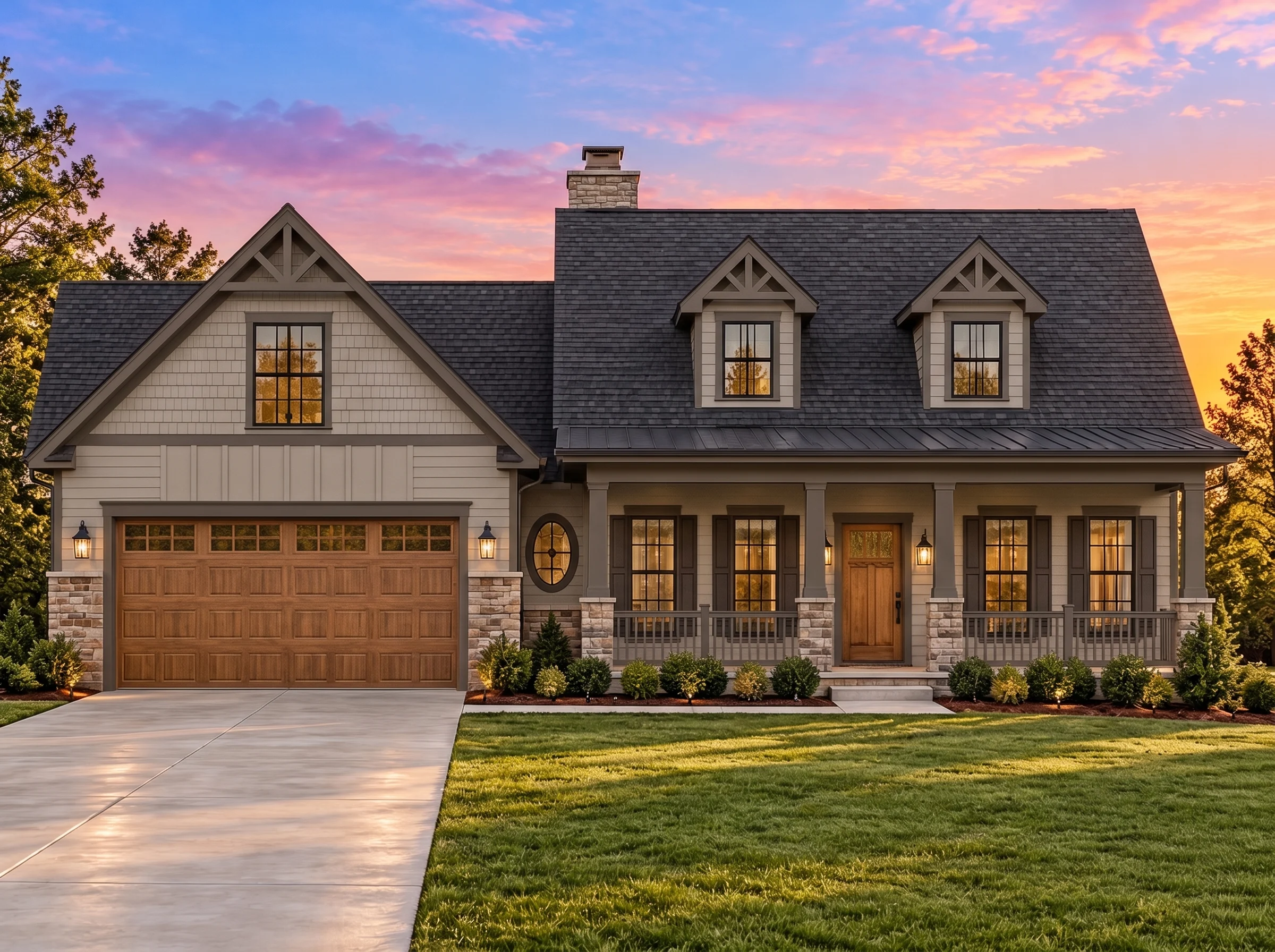 Plan  11-2086 – Rose Ridge Farm |  Cape Cod – 3-Bed, 2-Bath, 1,573 SF - Mushroom Taupe, AI-generated exterior concept