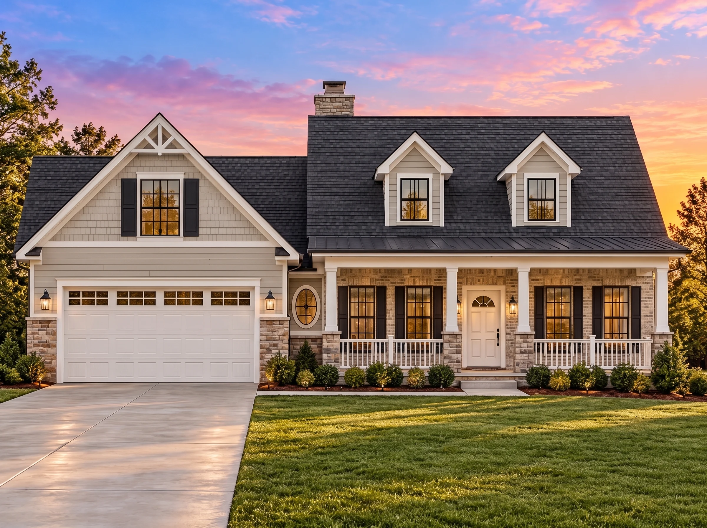 Plan  11-2086 – Rose Ridge Farm |  Cape Cod – 3-Bed, 2-Bath, 1,573 SF - Natural Brick, AI-generated exterior concept