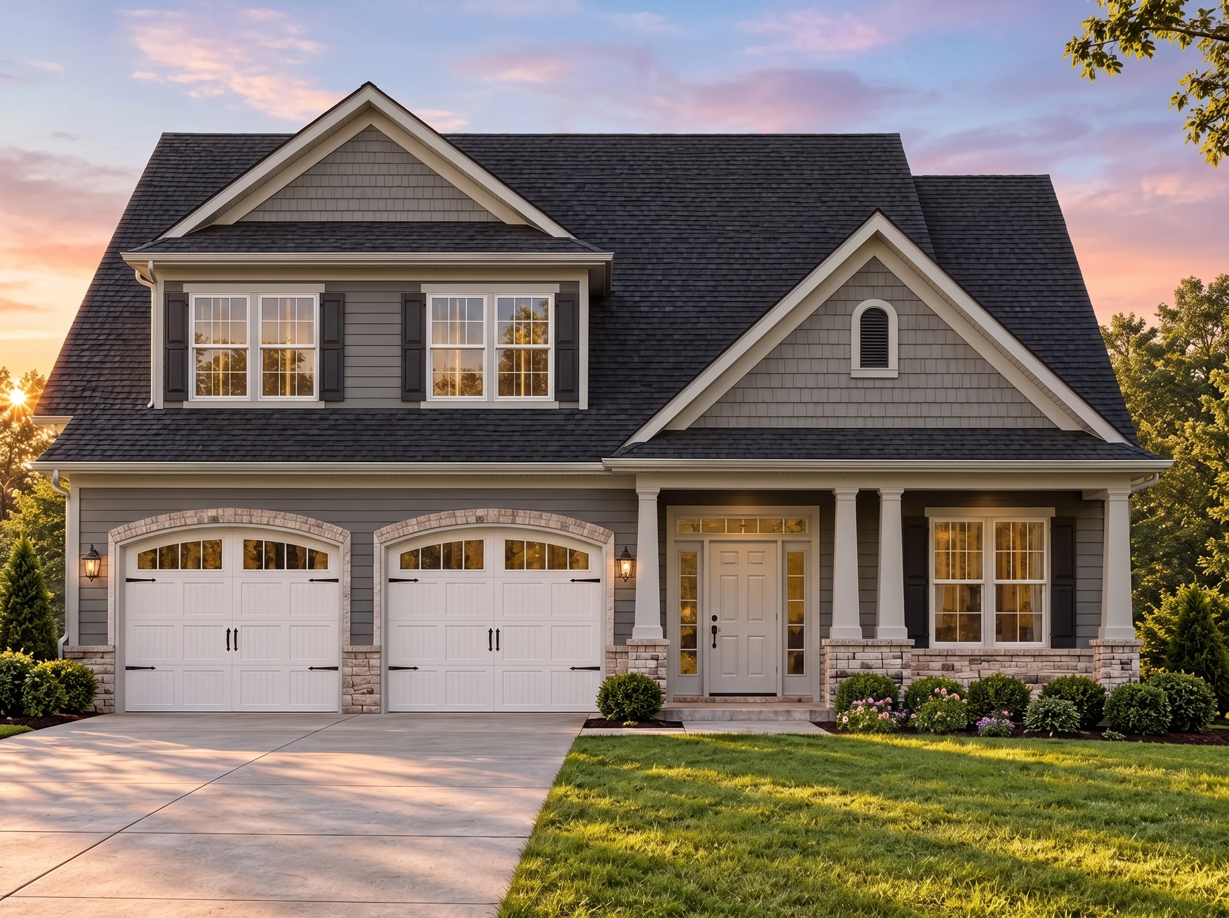 Plan  11-2080 – Ivy Valley Homestead  | Traditional – 3-Bed, 2-Bath, 2,592 SF - Warm Charcoal, AI-generated exterior concept