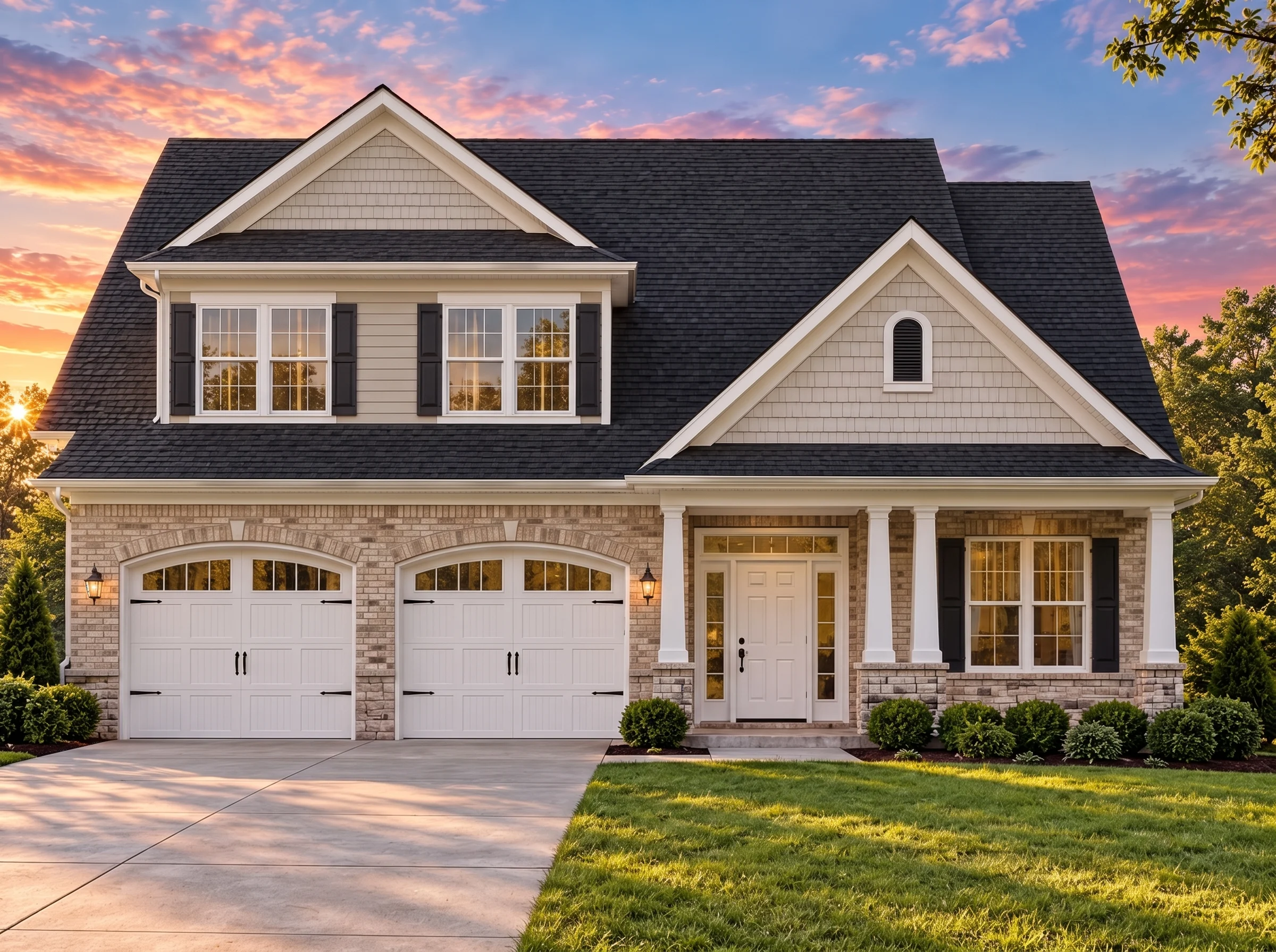 Plan  11-2080 – Ivy Valley Homestead  | Traditional – 3-Bed, 2-Bath, 2,592 SF - Natural Brick, AI-generated exterior concept